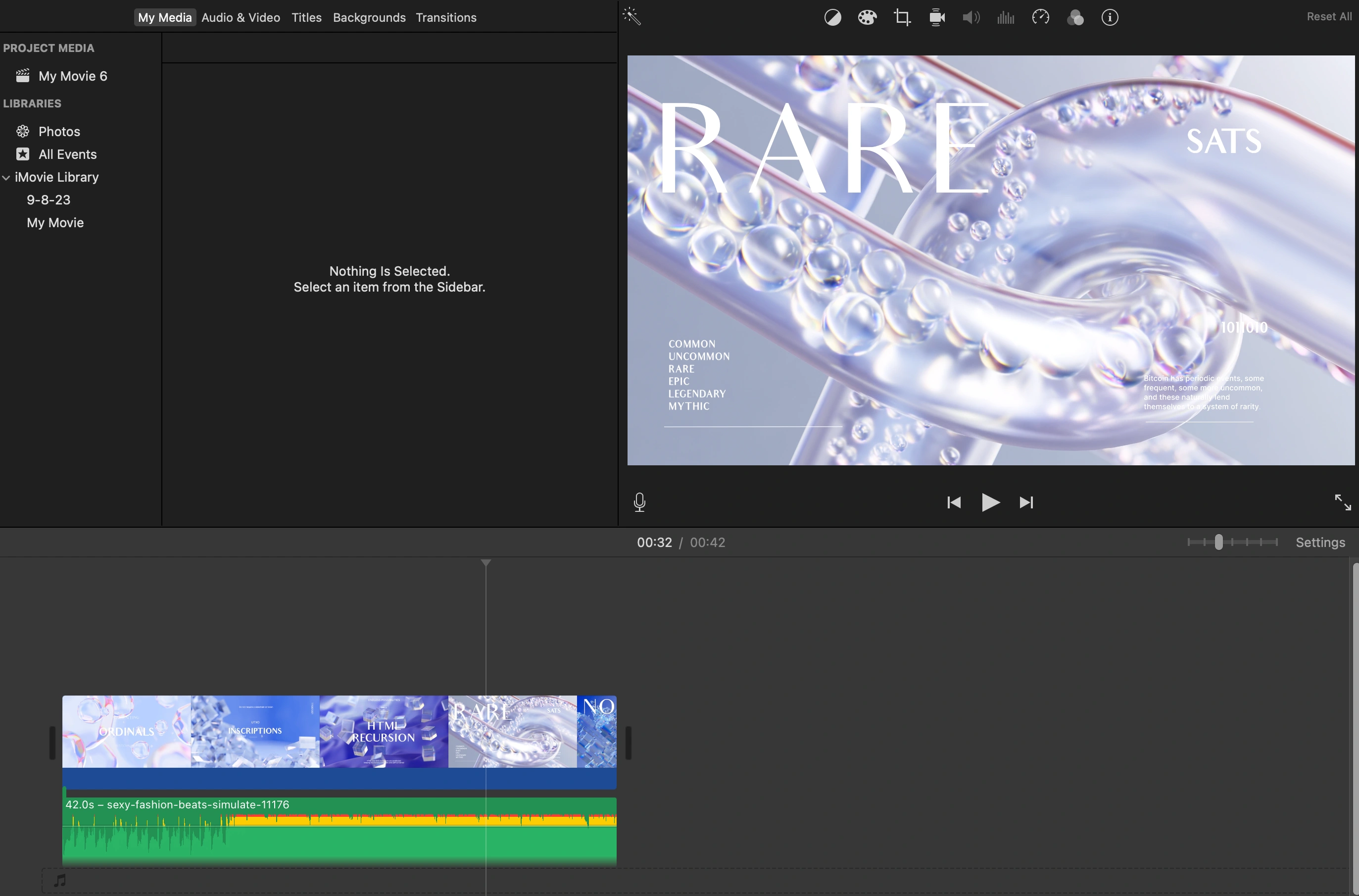iMovie final editing