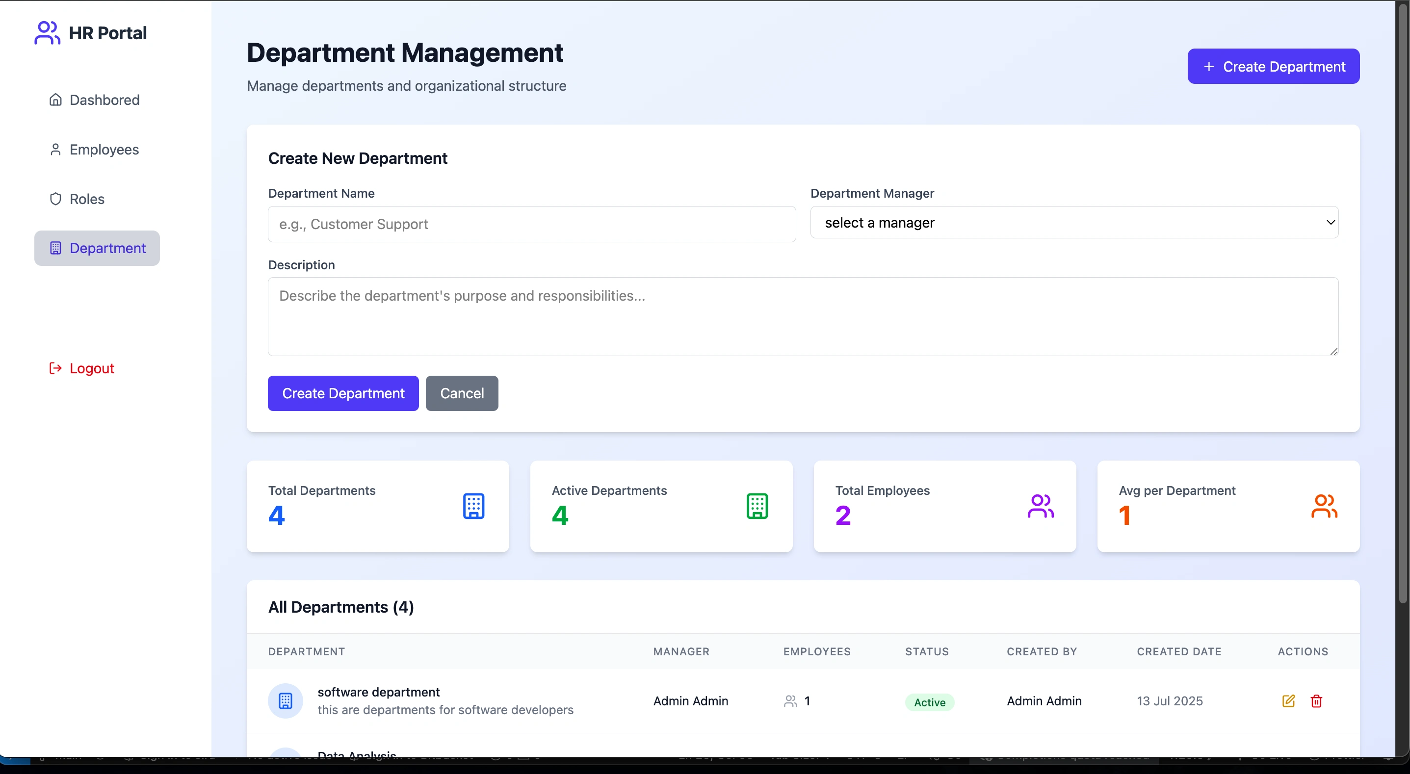 Department Management