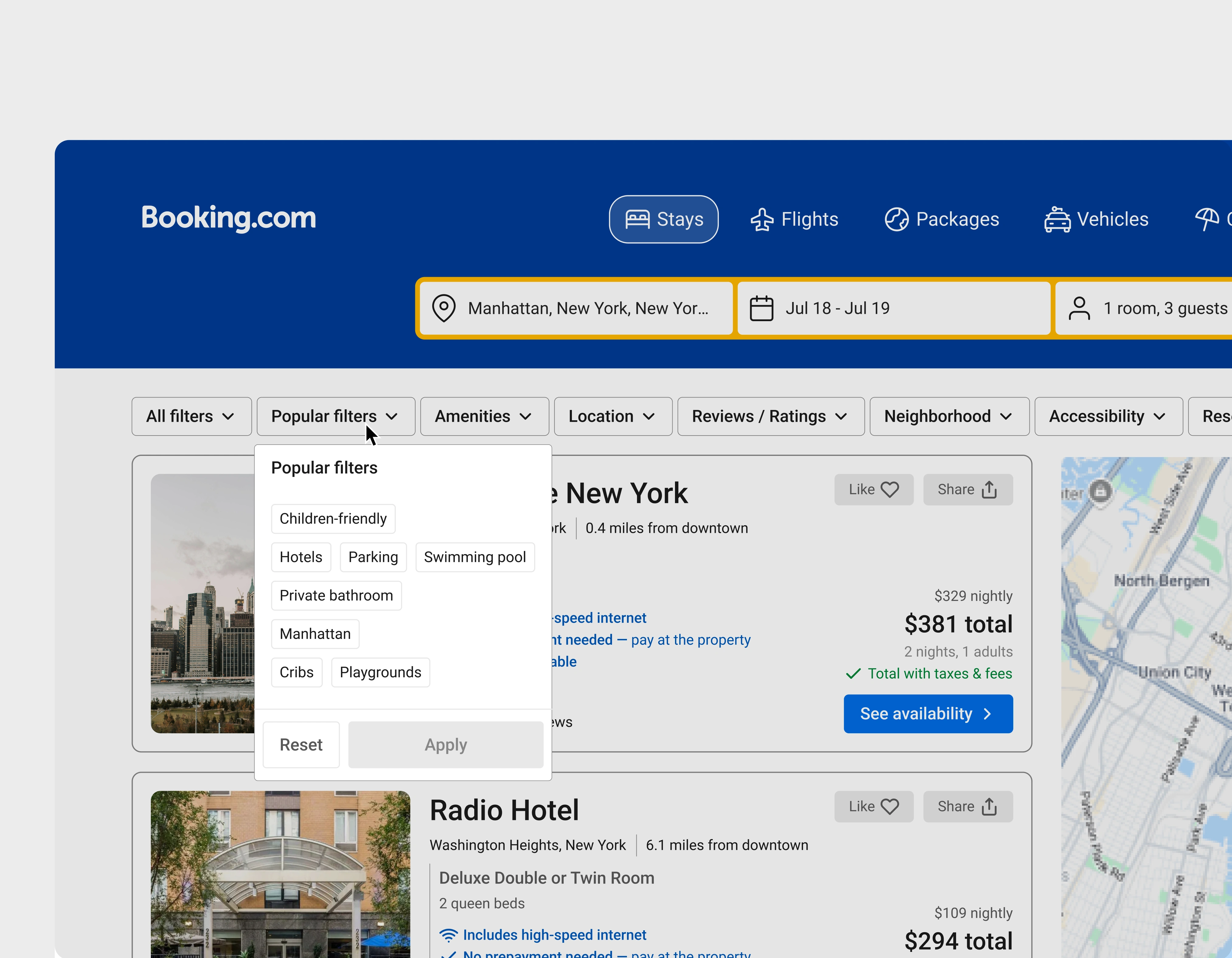 Redesigned Filter Feature (Overlay Open)