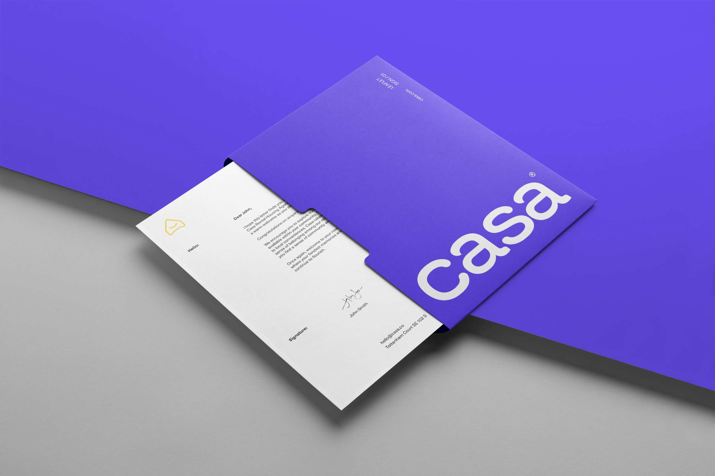 Documents design for the brand Casa