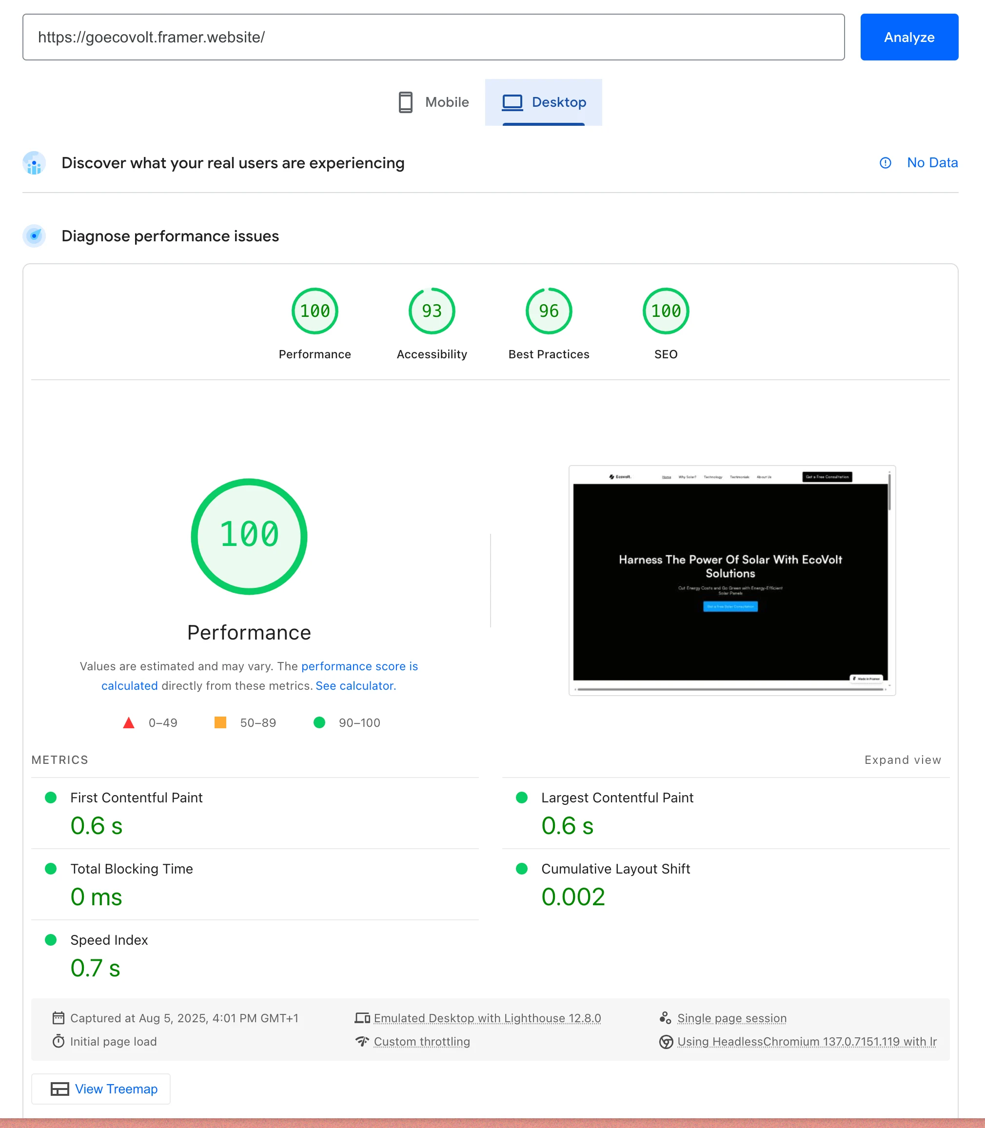 desktop pagespeed insights