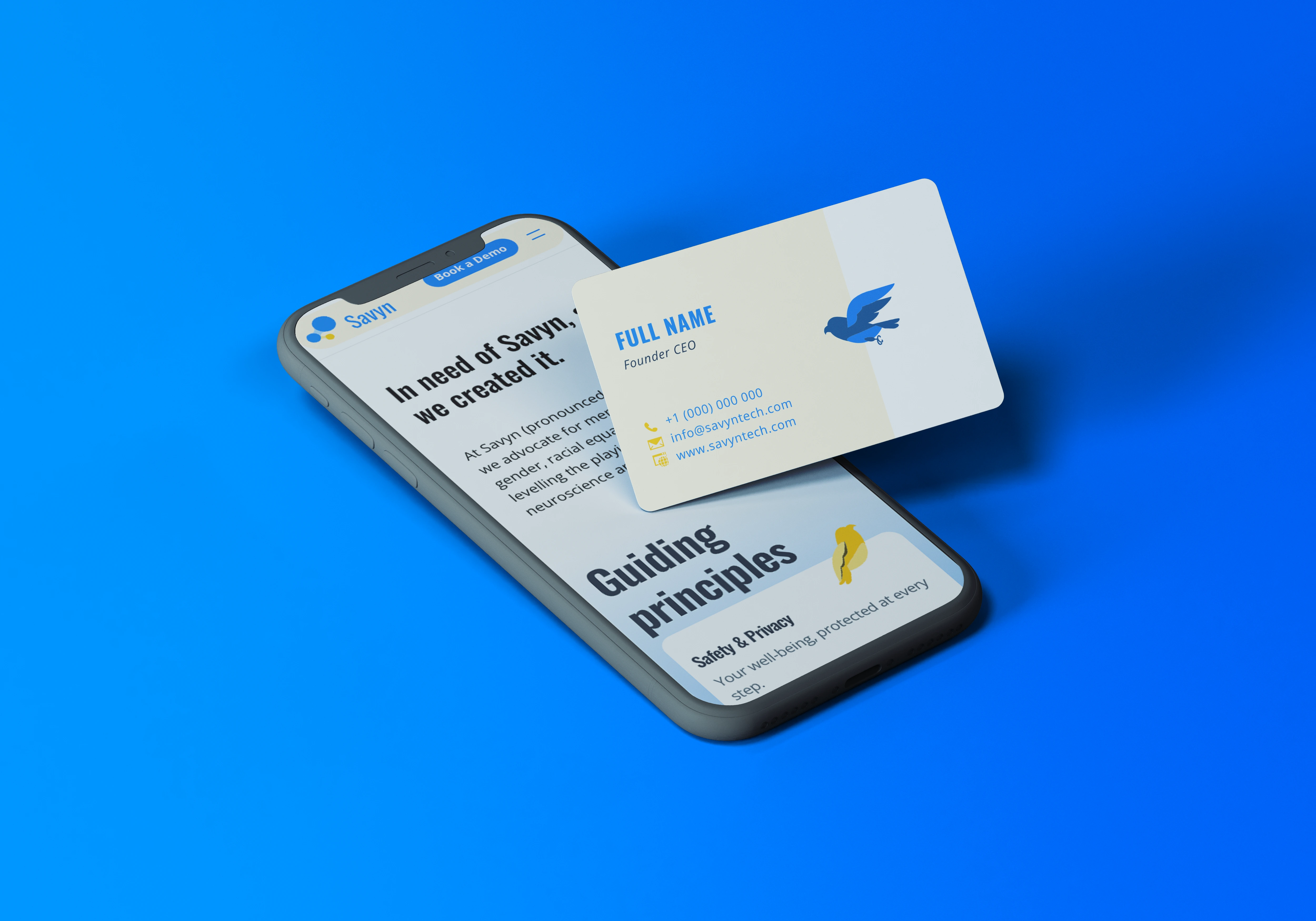 Multipage Framer website developed in 48 hours and business card design.