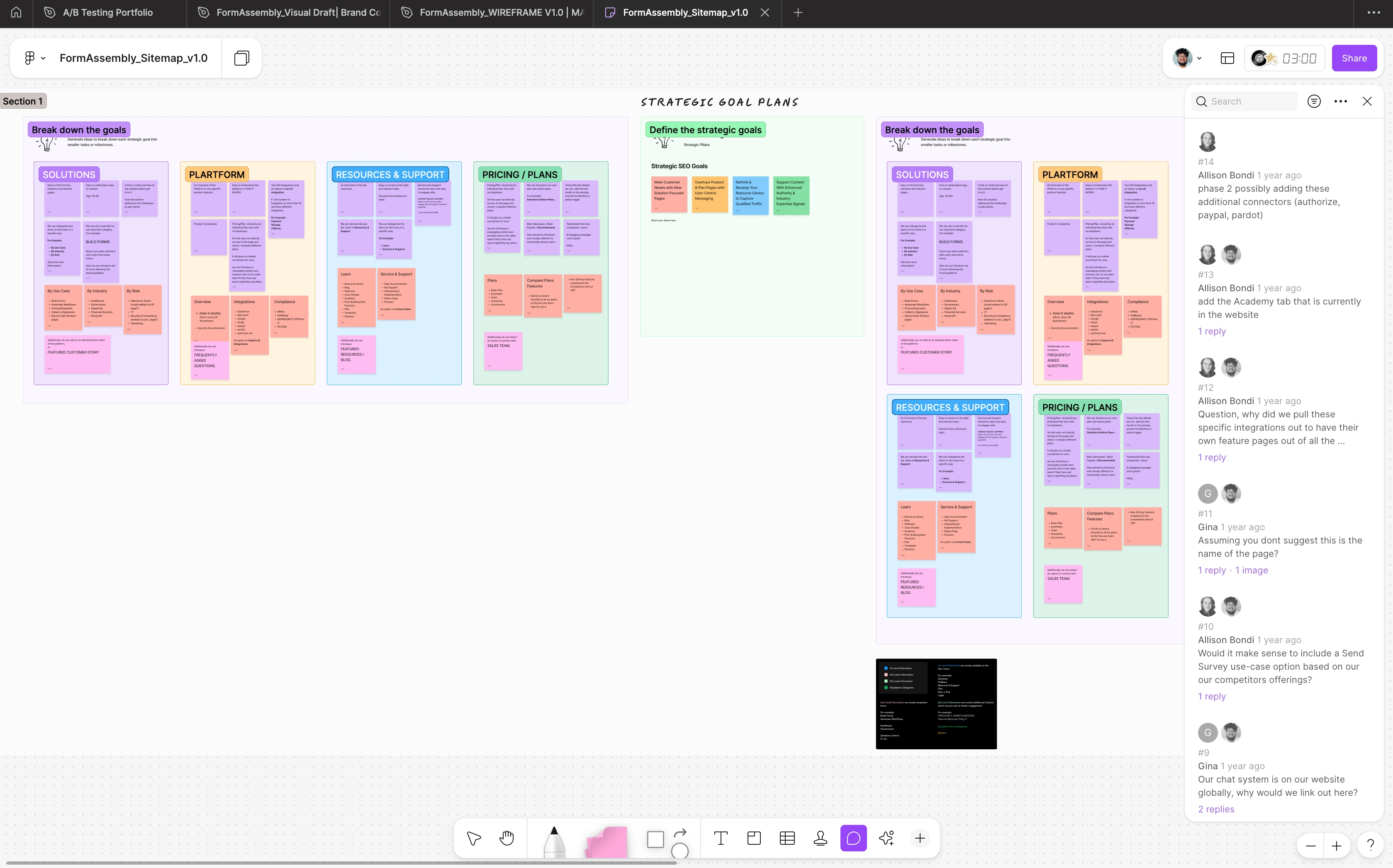 FormAssembly_Sitemap Strategic Brainstorming with Team Inside Figjam