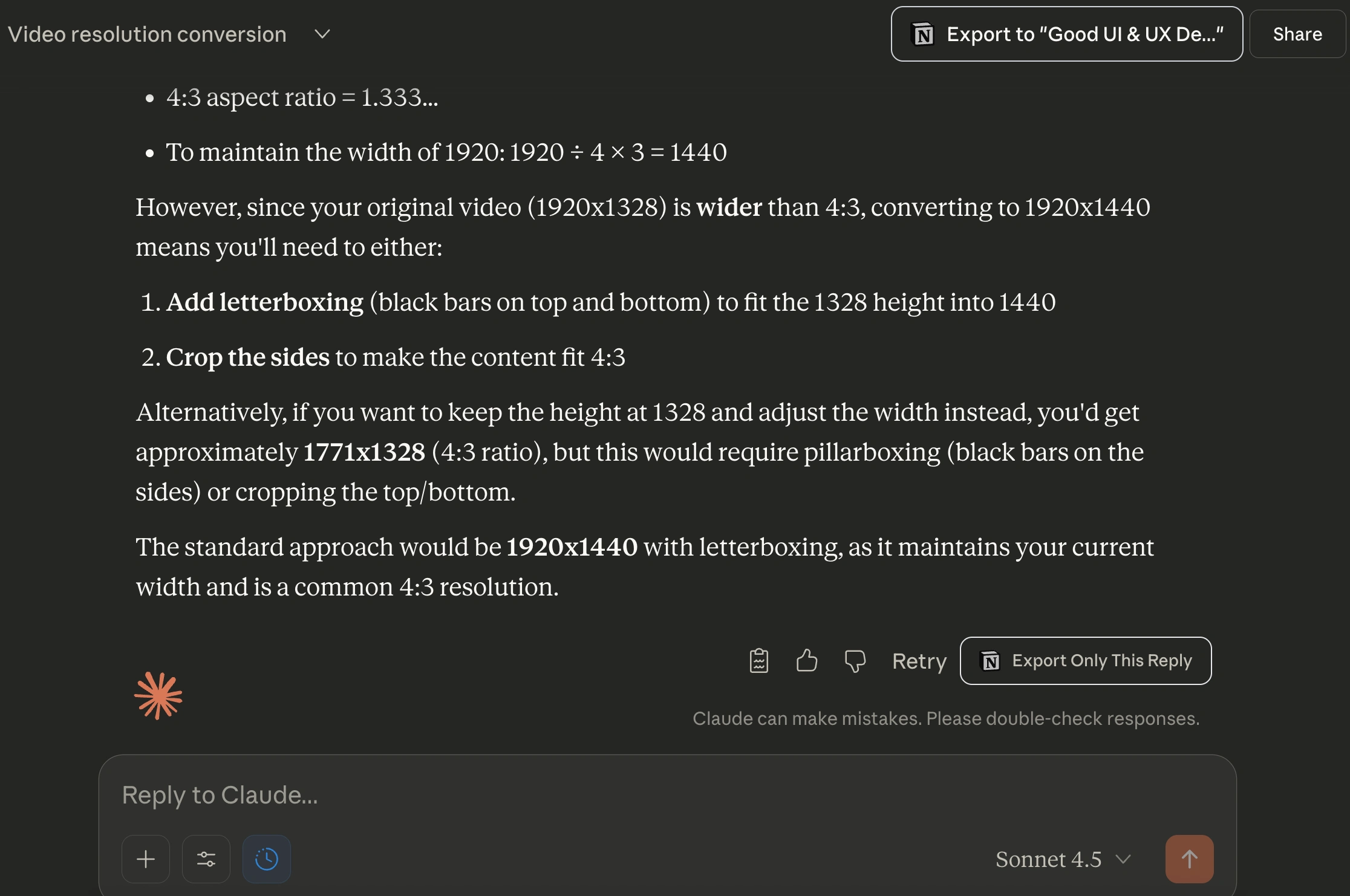 How the Export Buttons Look Like in Claude.ai