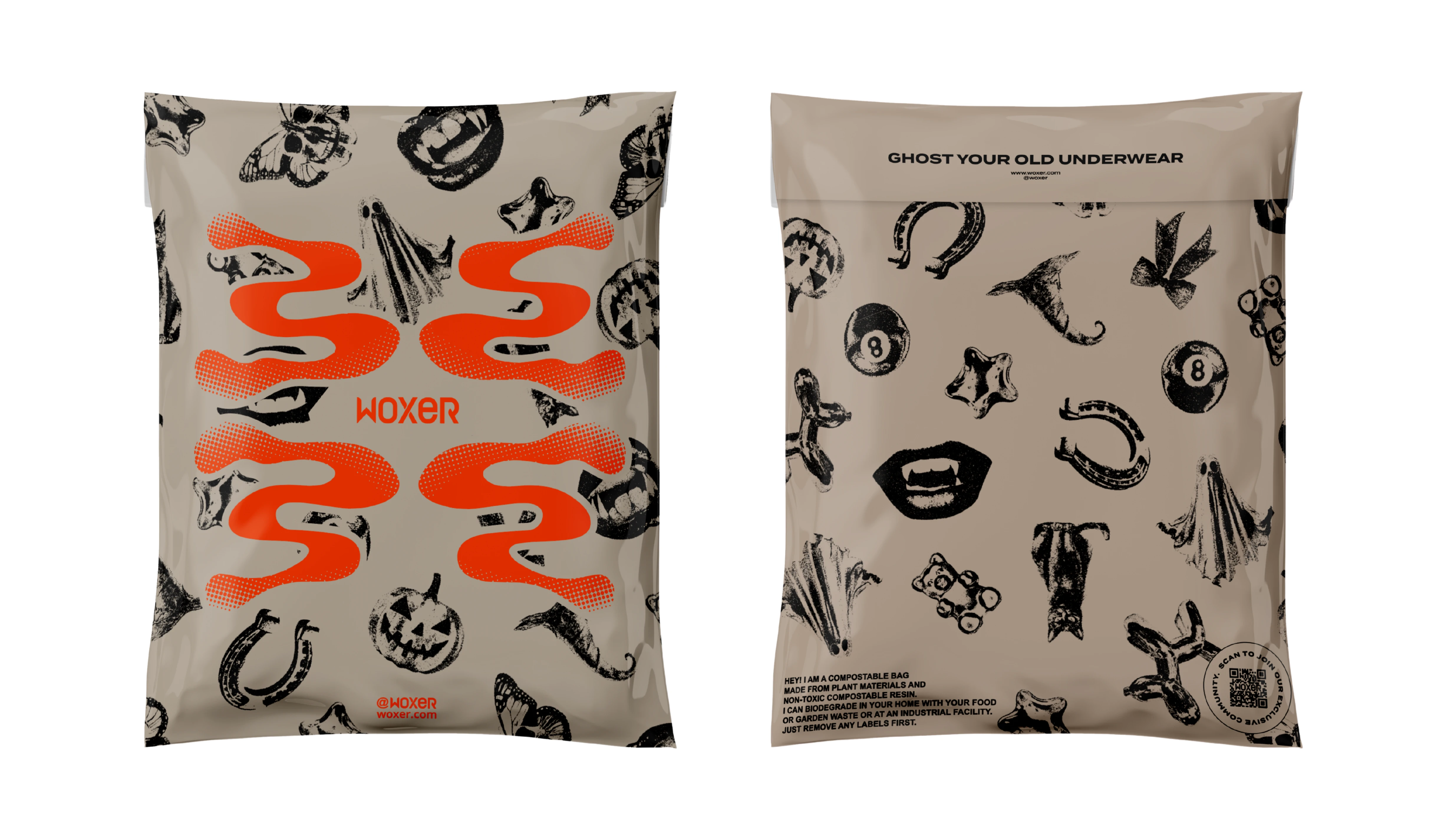 Shipping Bags/Packaging for Woxer. Halloween, 2025.