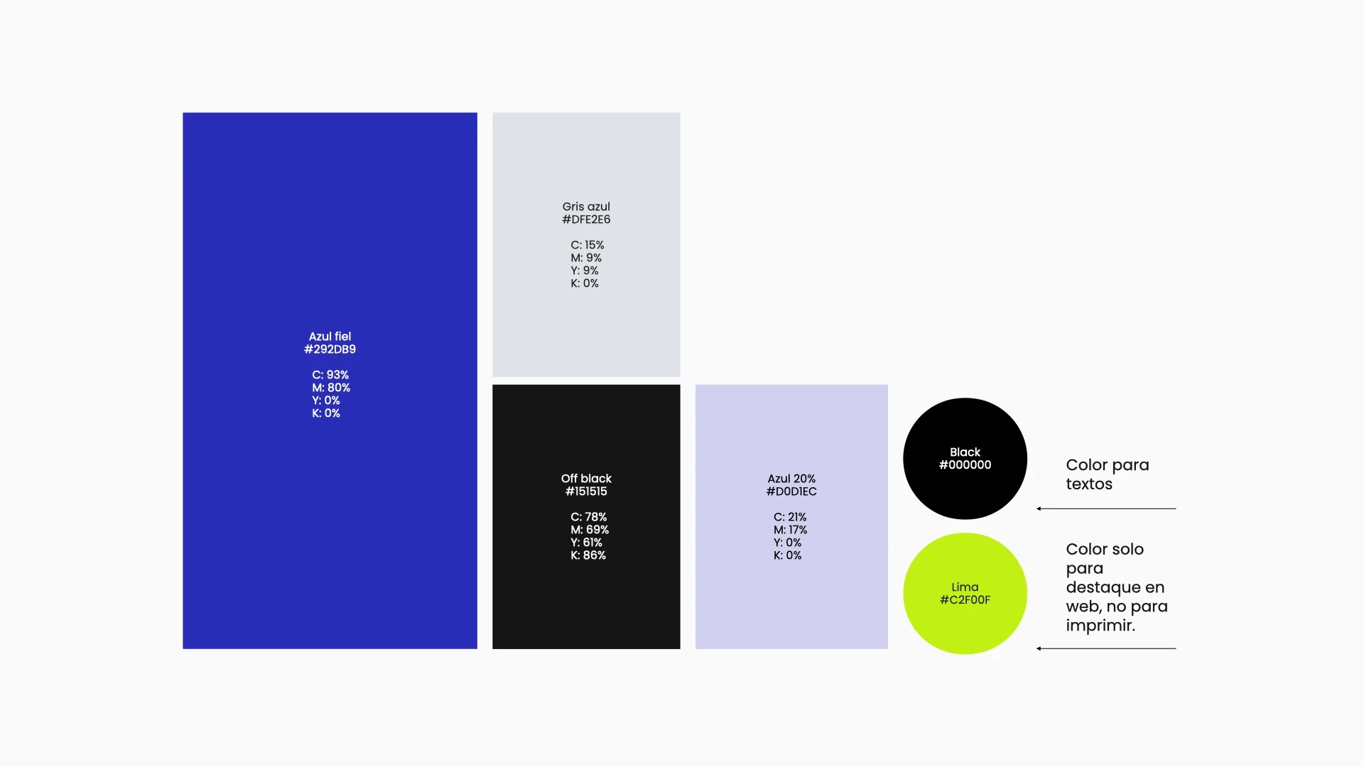 Colour palette designed to blend the corporate with modern lime green highlight.