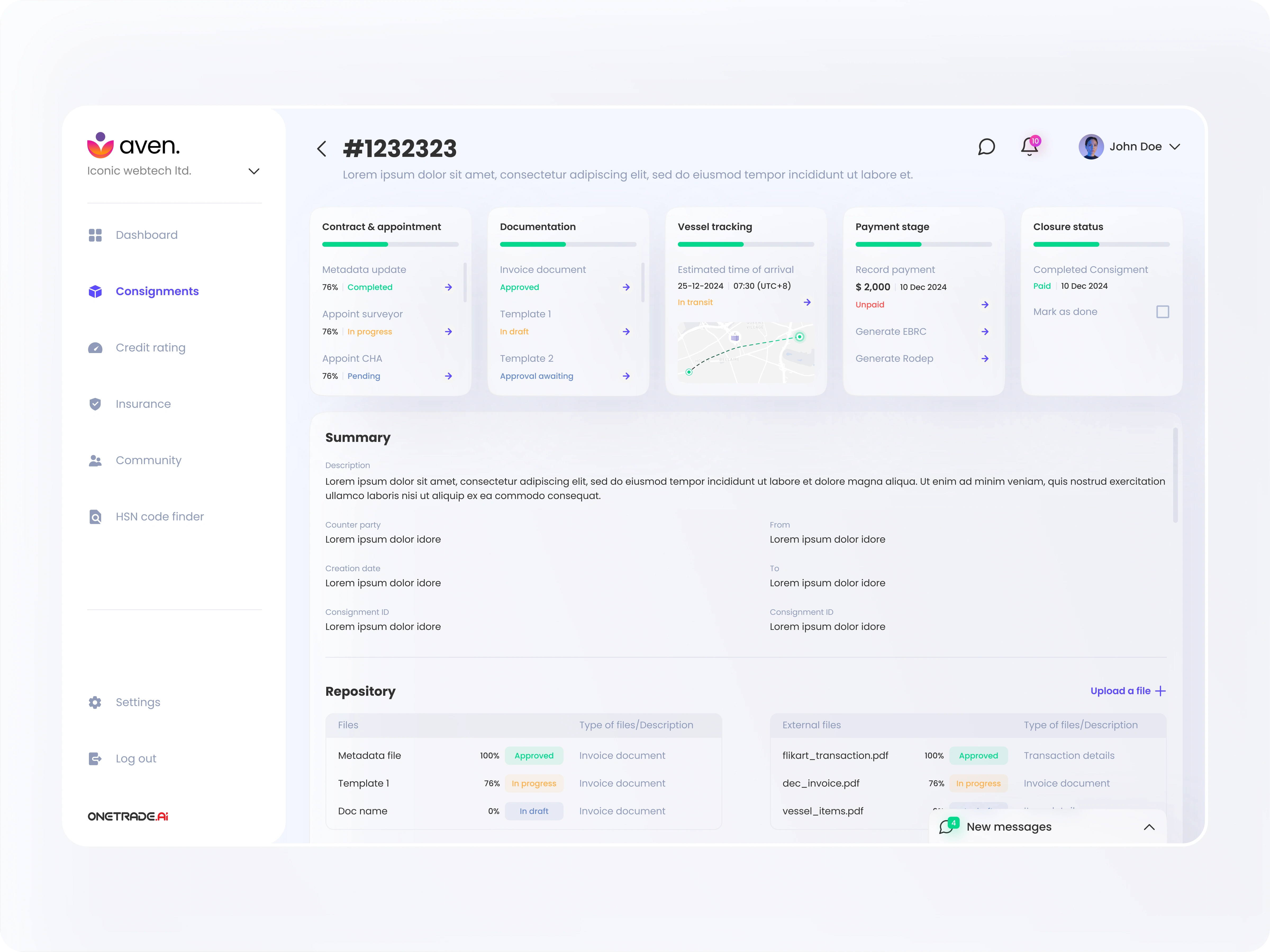 A structured workflow for every consignment - progress made simple.
