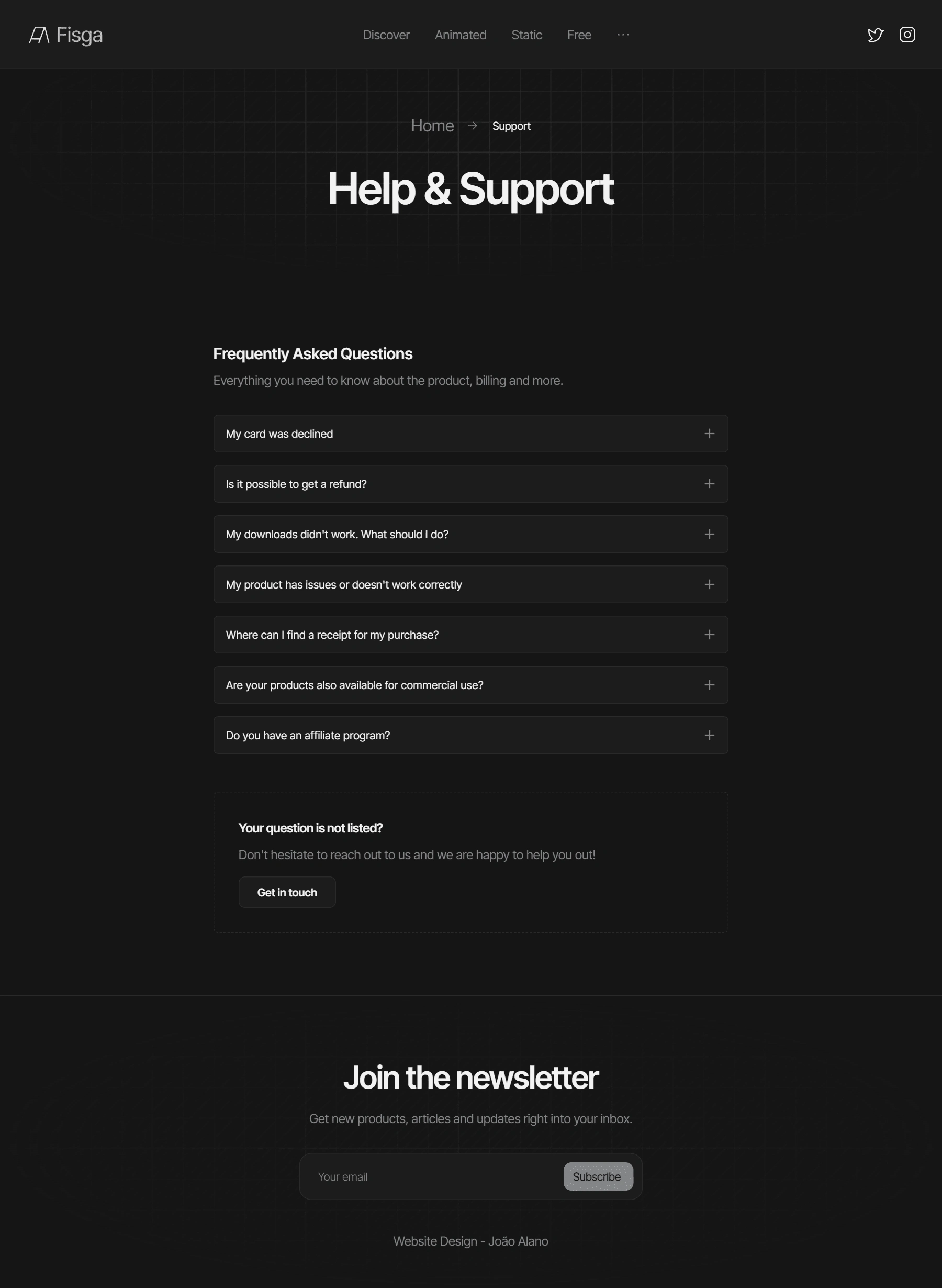 Help and Support Section