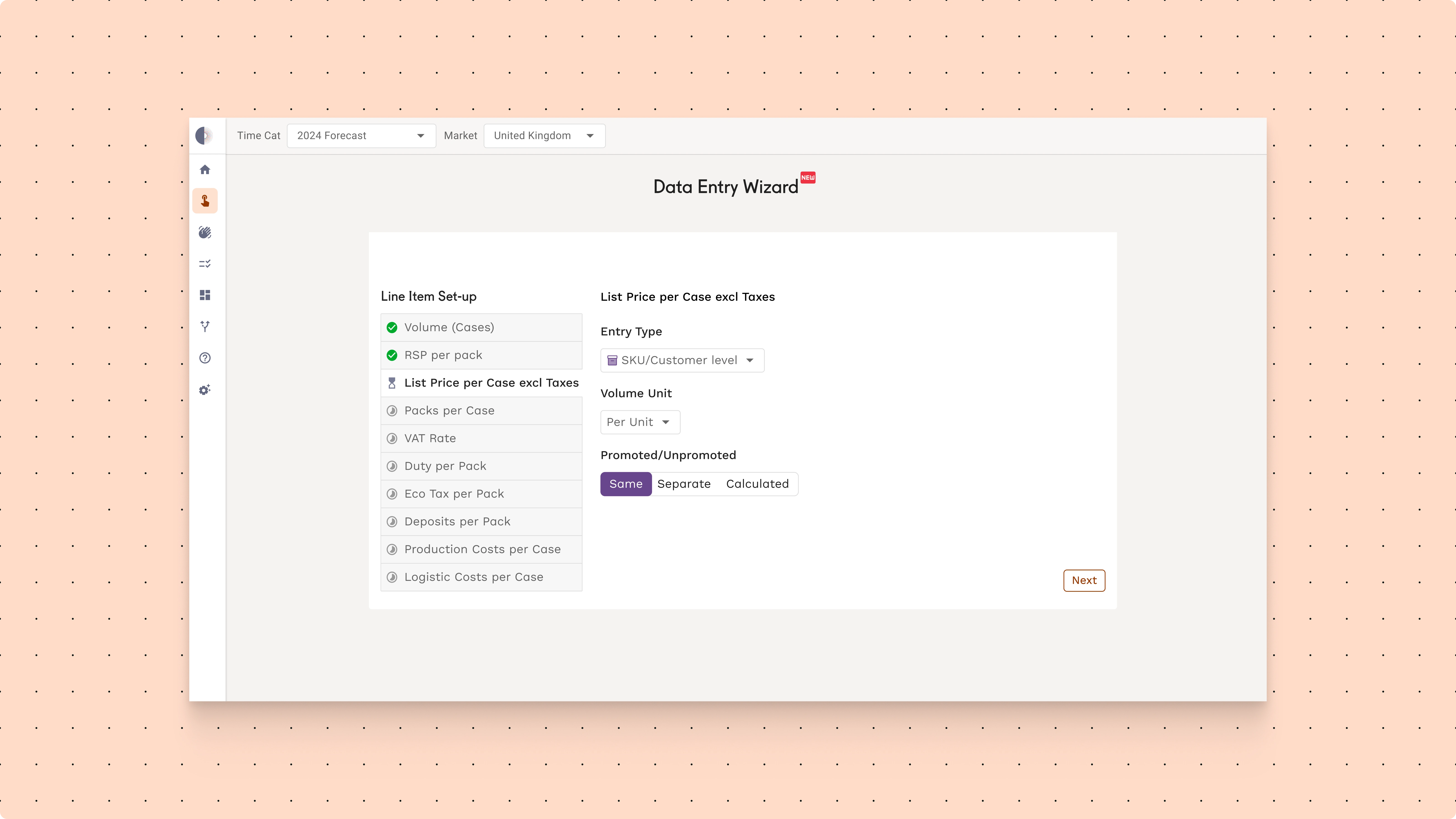 Early Figma concept for workspace configuration
