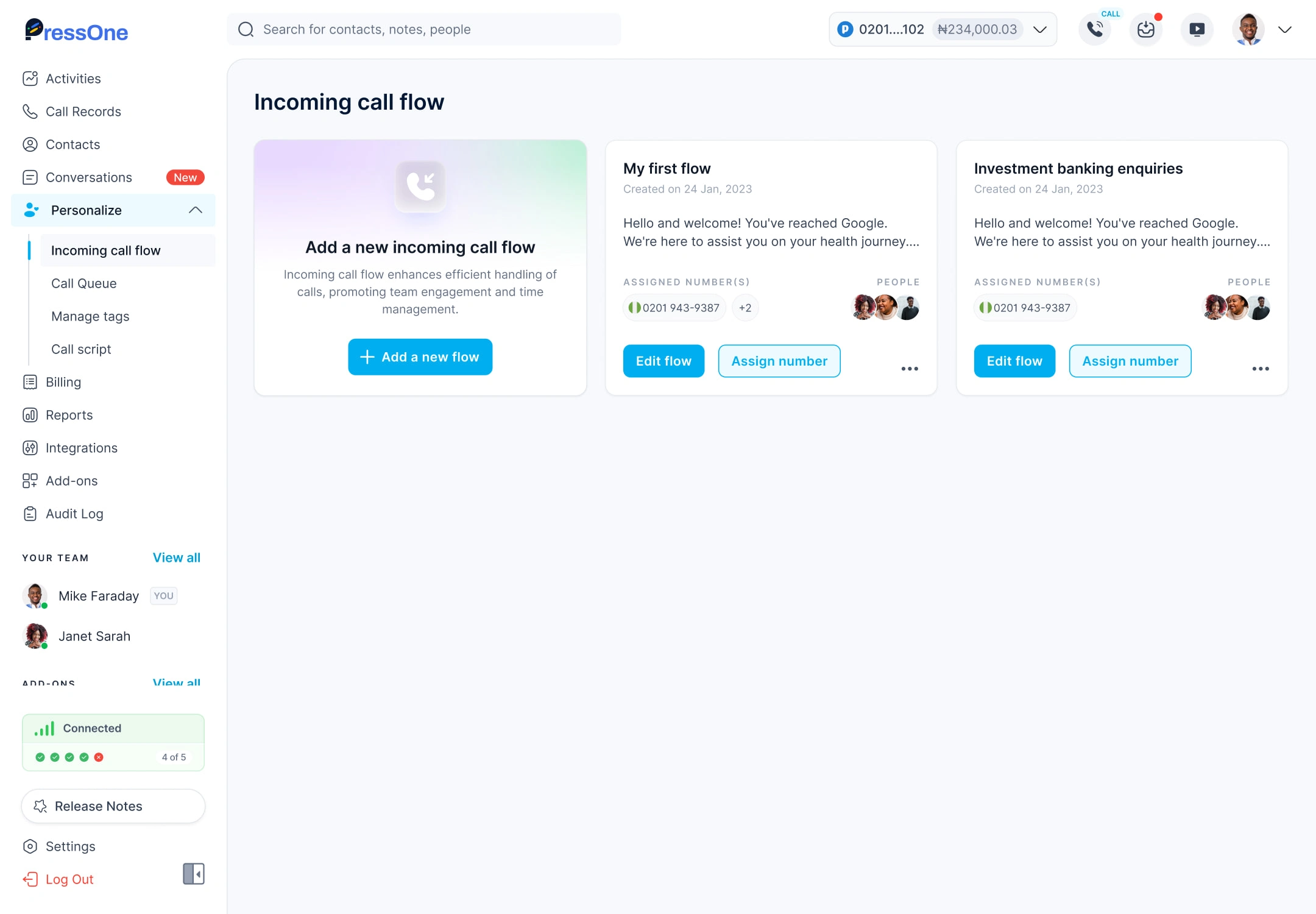 Getting Started with Incoming Call Flow