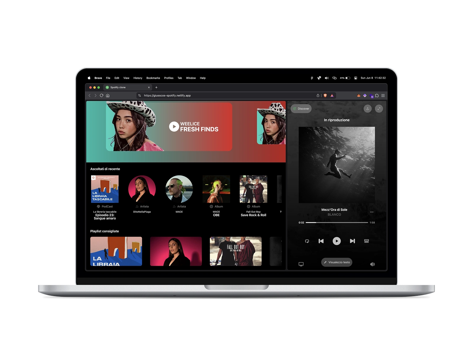 Playlist view