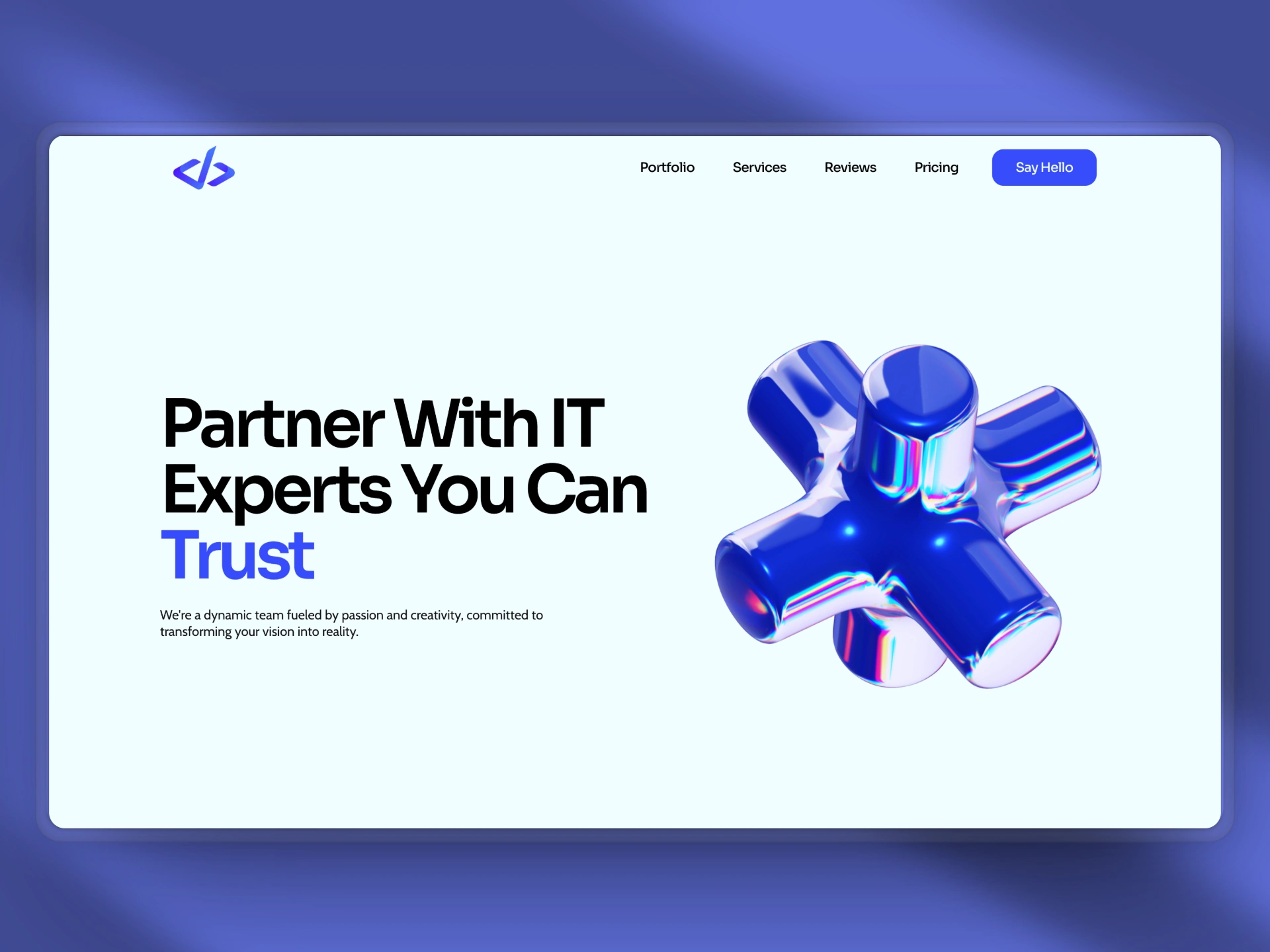 Home section with animations & micro-interactions