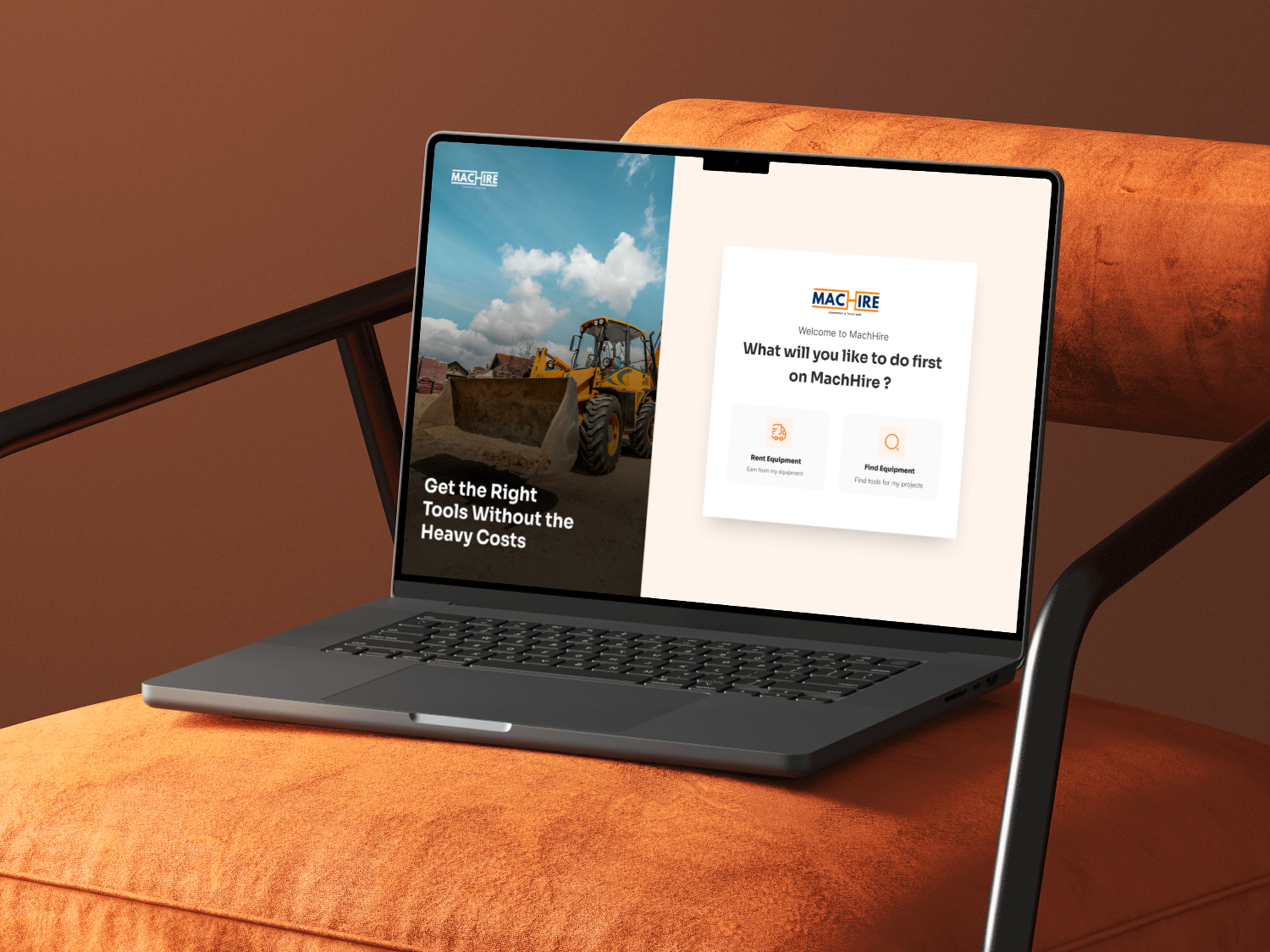 Clear onboarding that instantly personalizes the MachHire experience  users choose to earn as an Equipment Owner or rent as a Hirer in just one click.