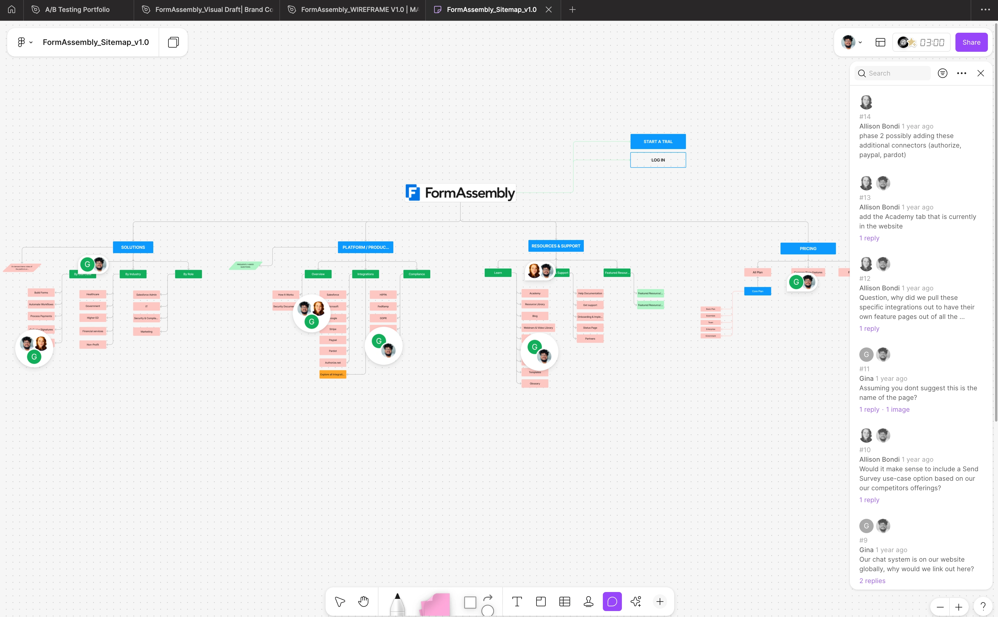 Sitemap Validation with Stakeholders and Business Team Inside Figjam