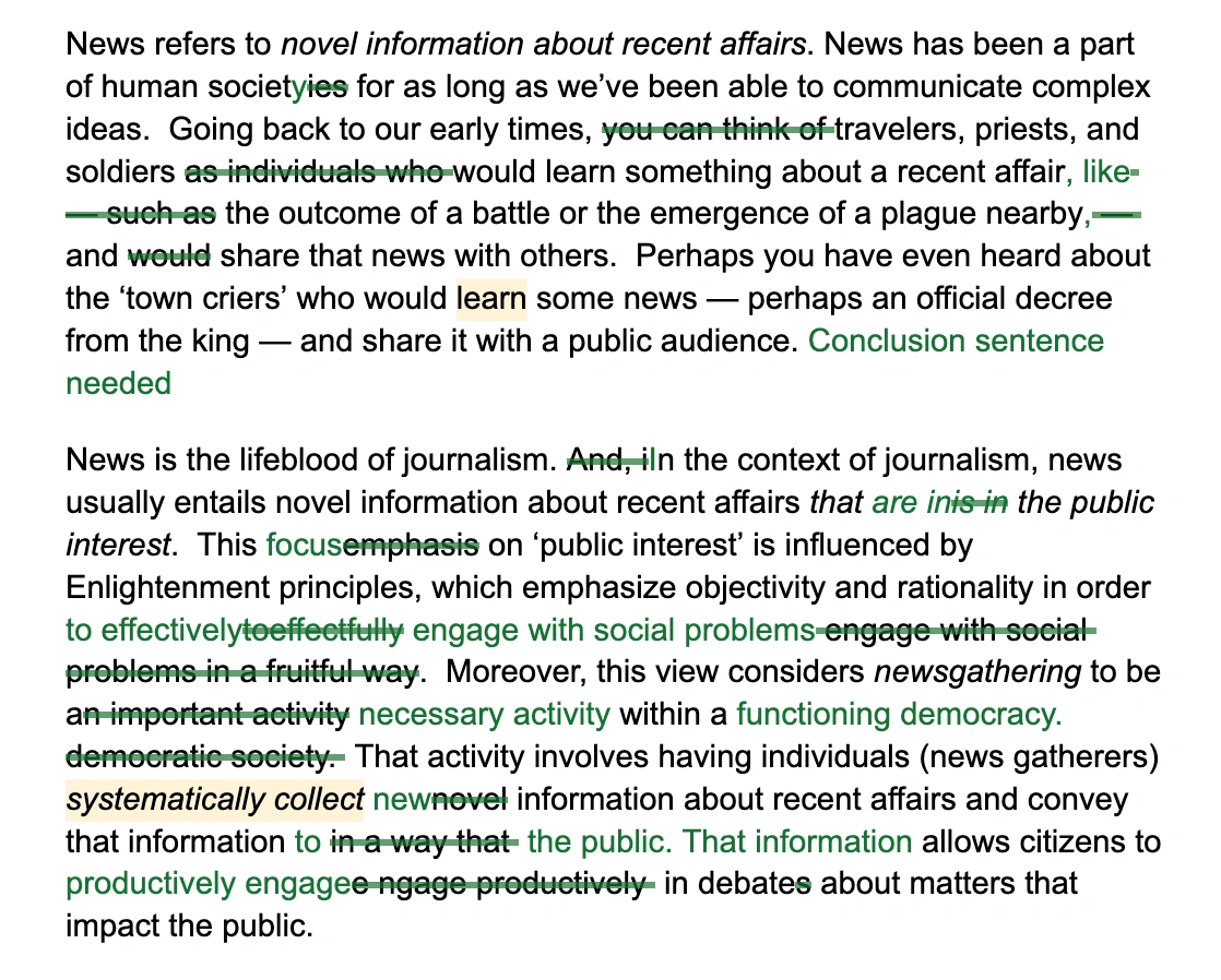My preliminary edits, without any sort of restructuring