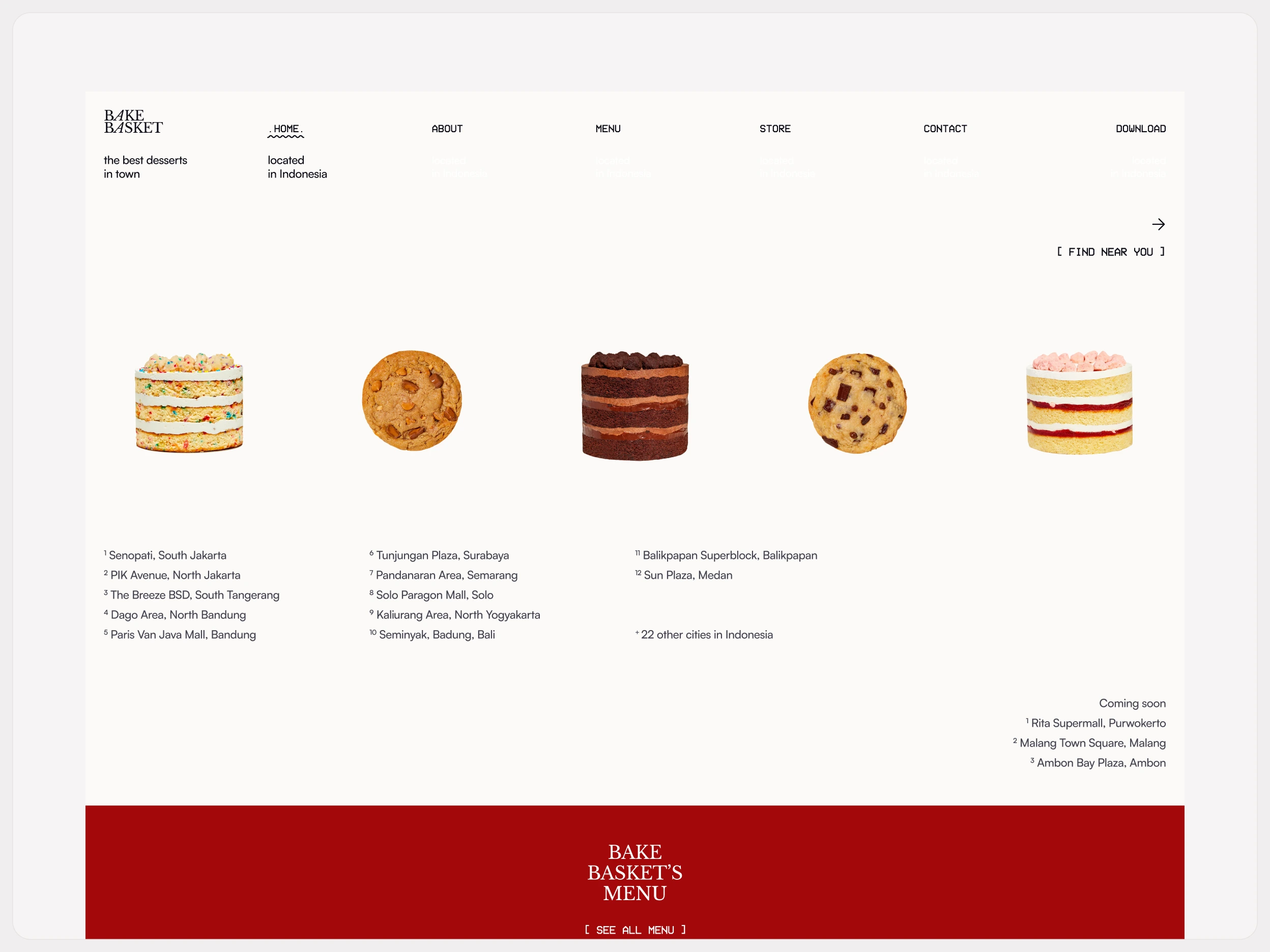 Hero Section of Bake Basket’s Landing Page