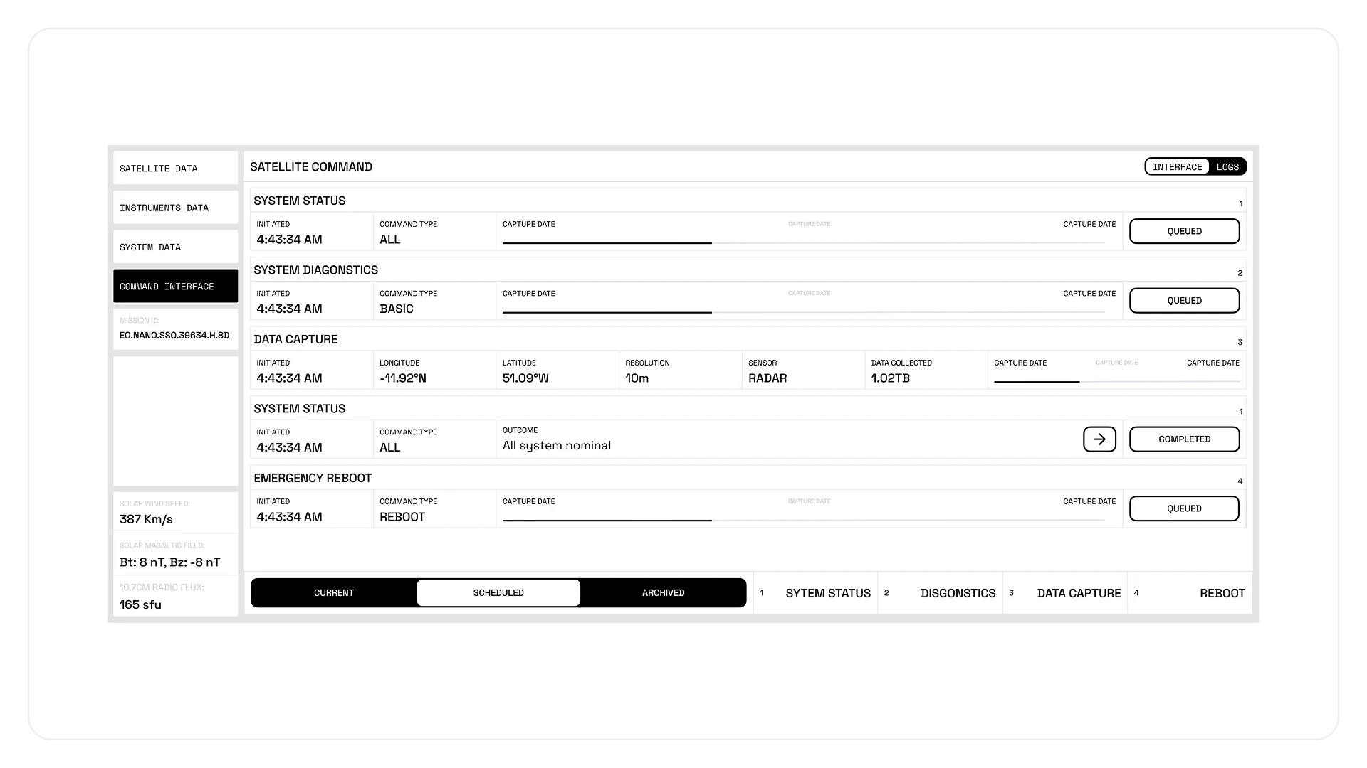 Exploration for Satellite Command Interface