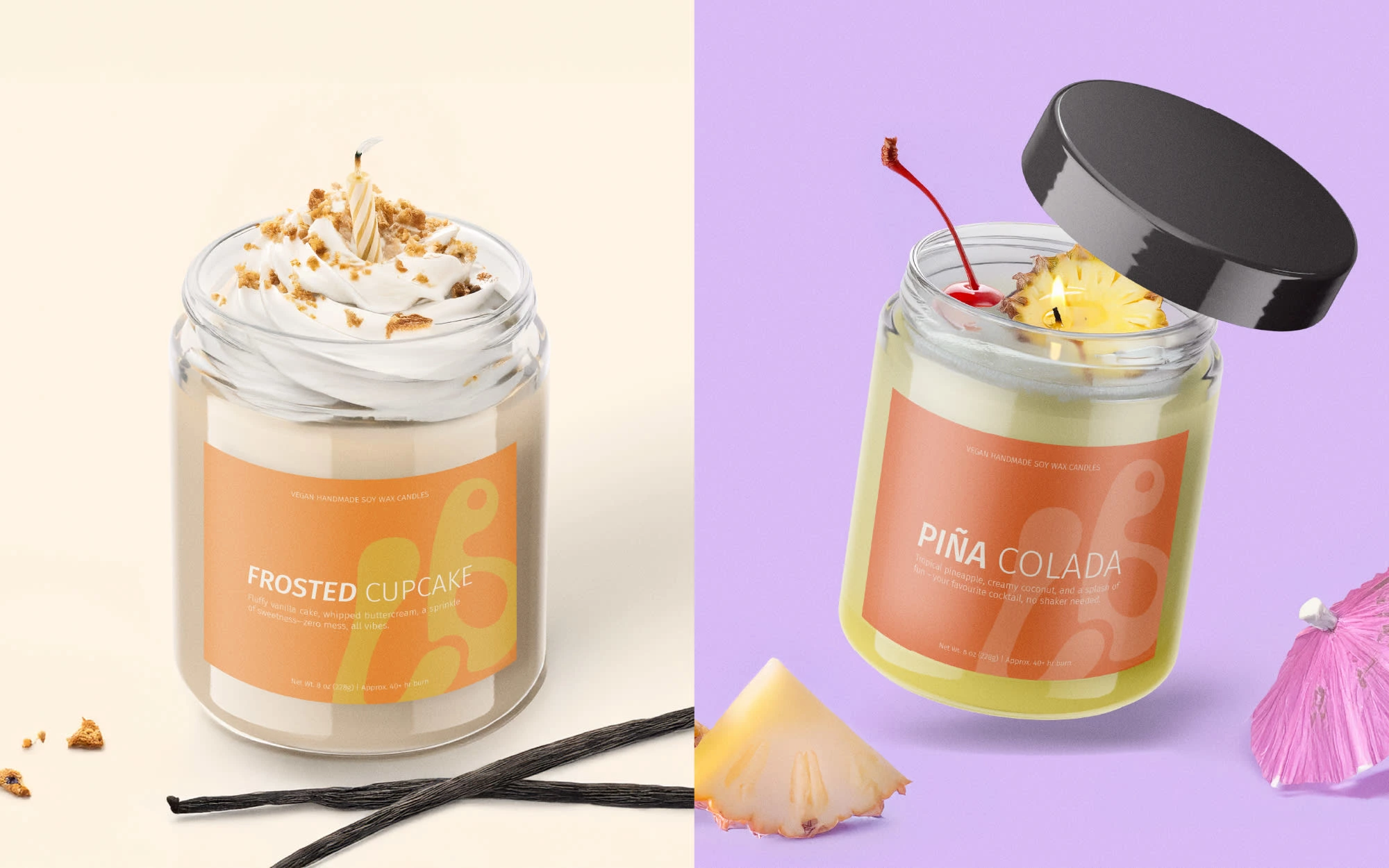 Candle jar labels design