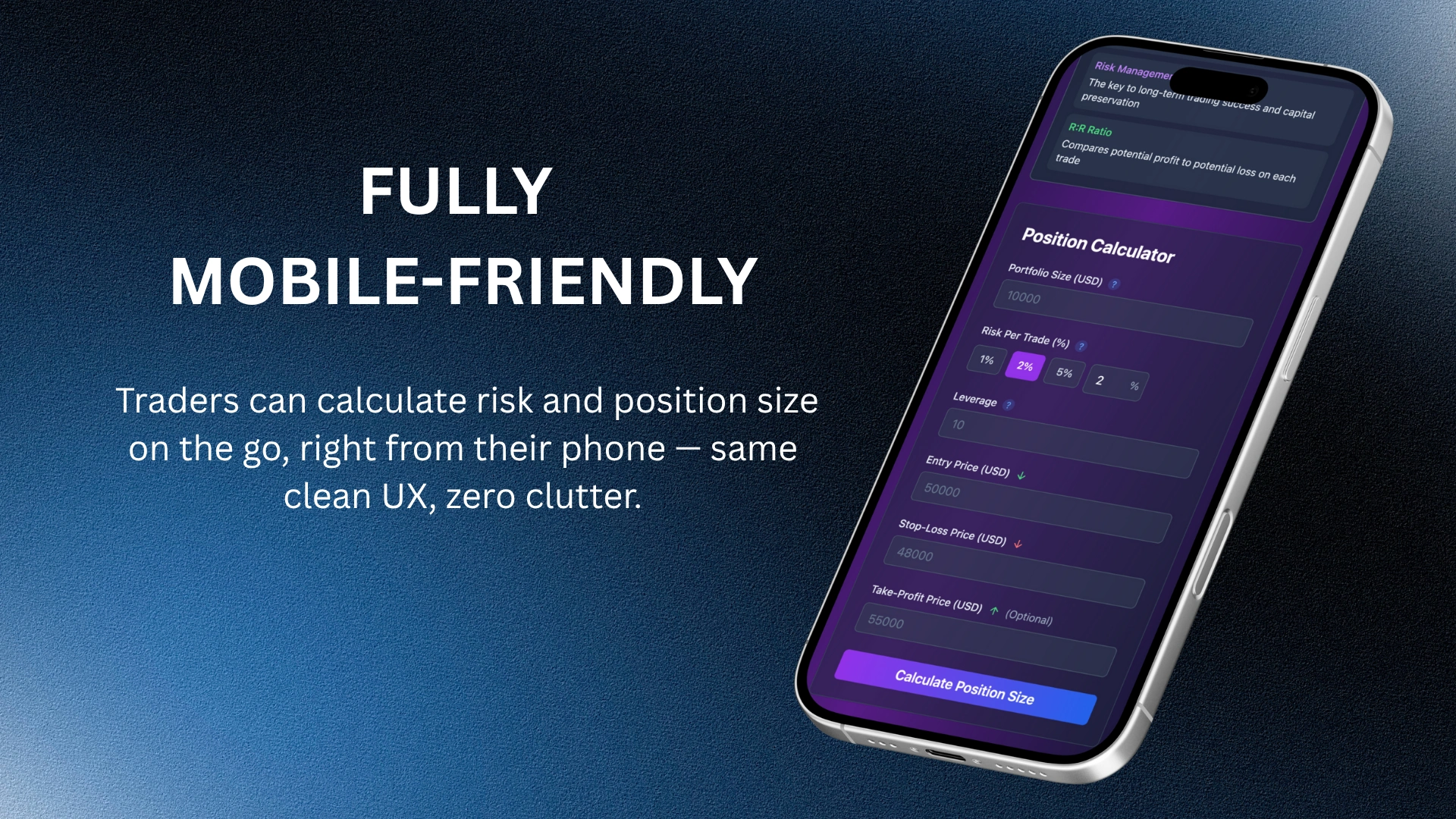 Quickly input position details anywhere, anytime.
