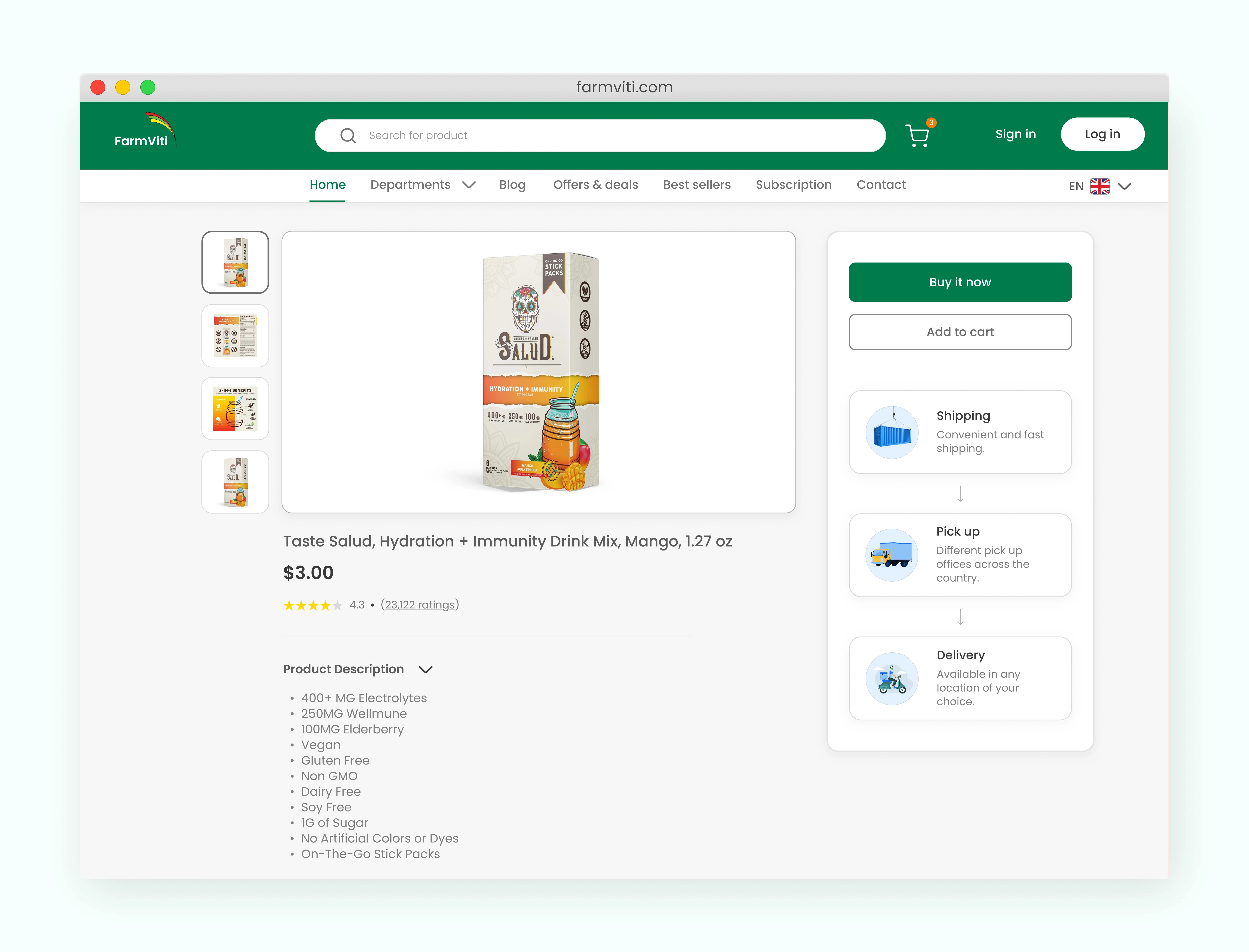 Product Description Page
