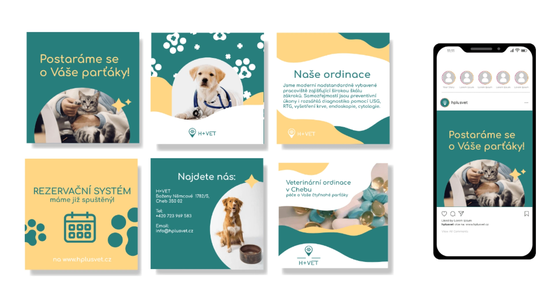 I made social media templates, that are editable so that the client can work with them independently without worrying about the brand's visual identity. 