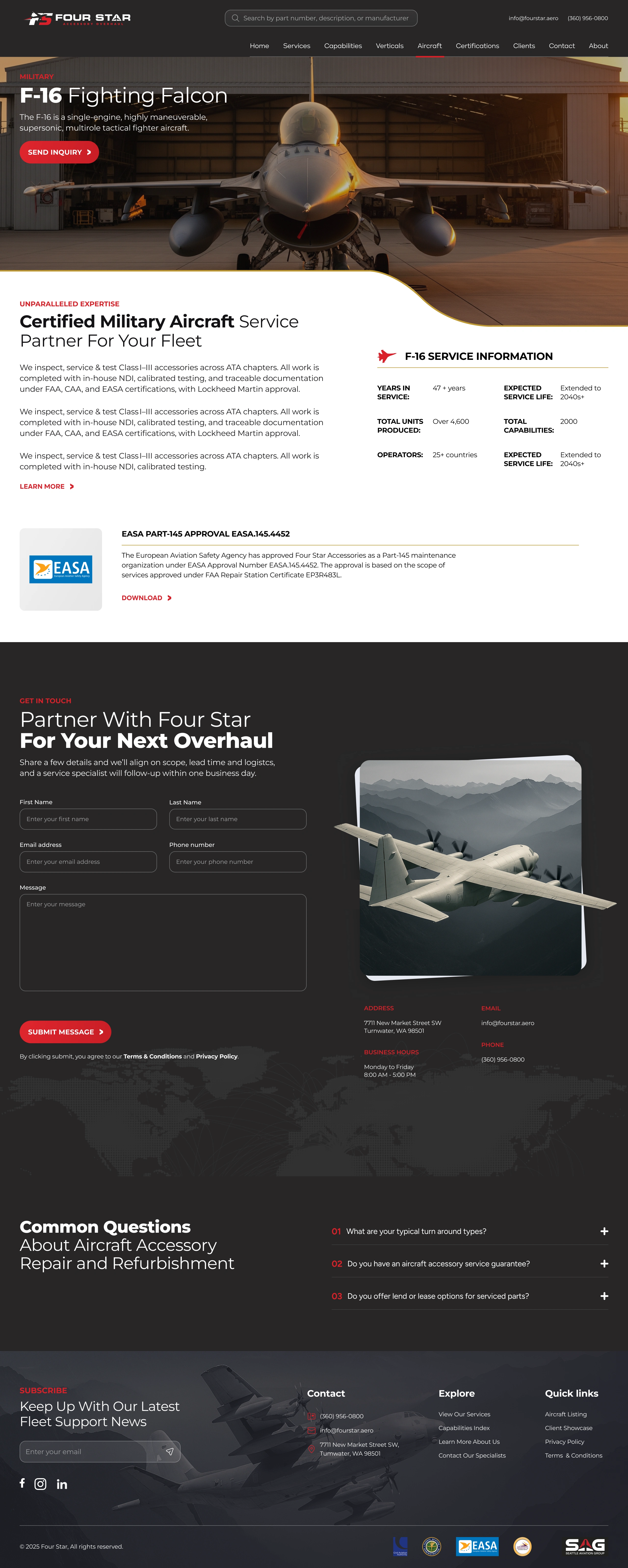 Aircraft detail page