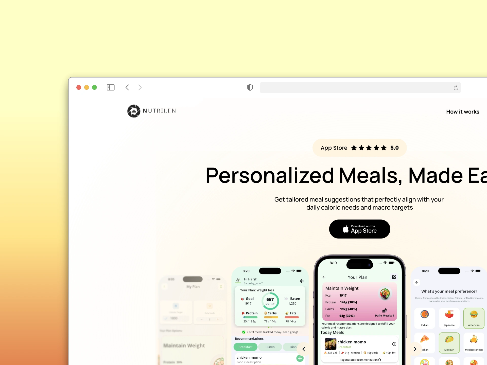 NutriLens Website