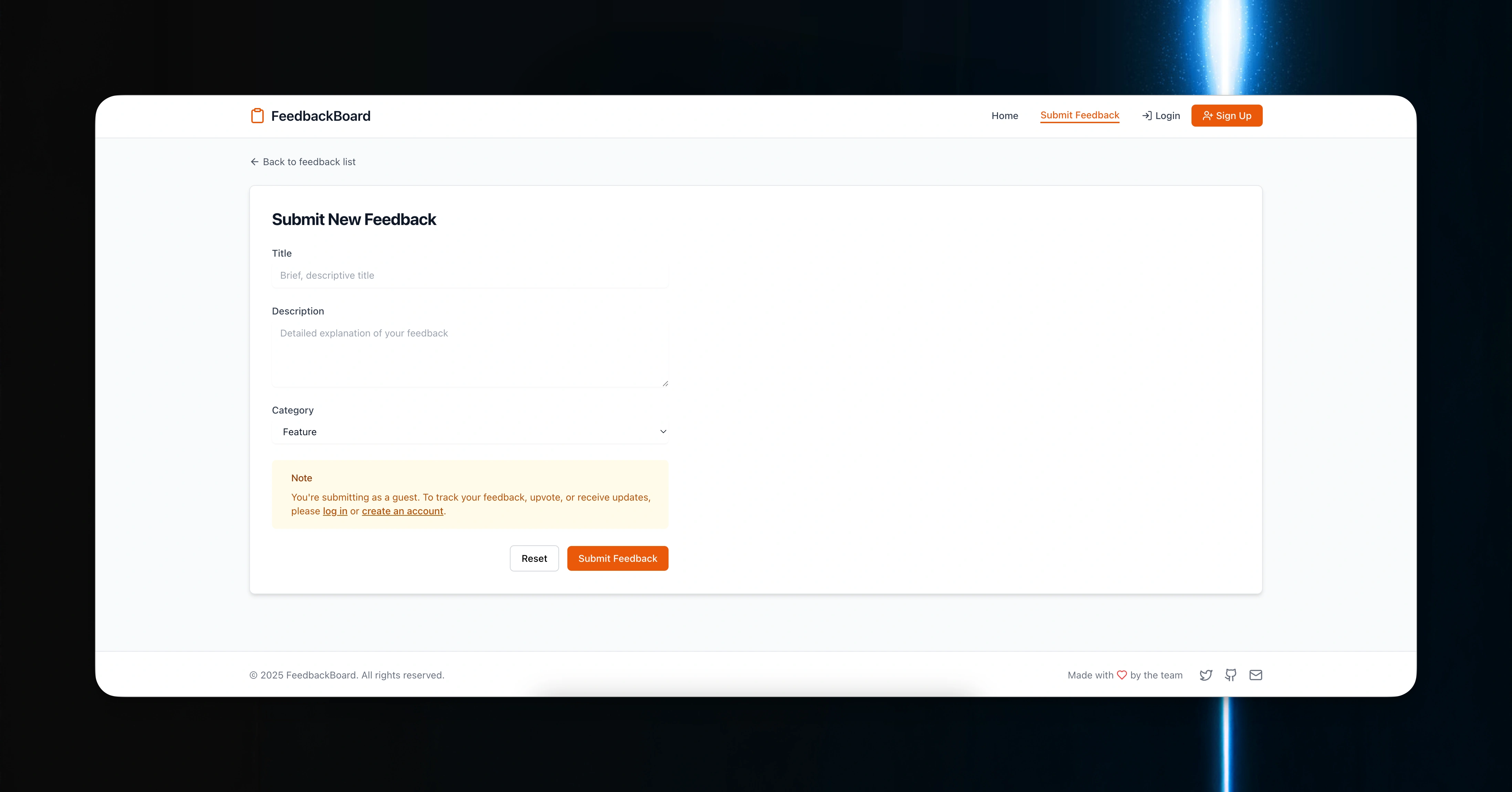 Leave feedback