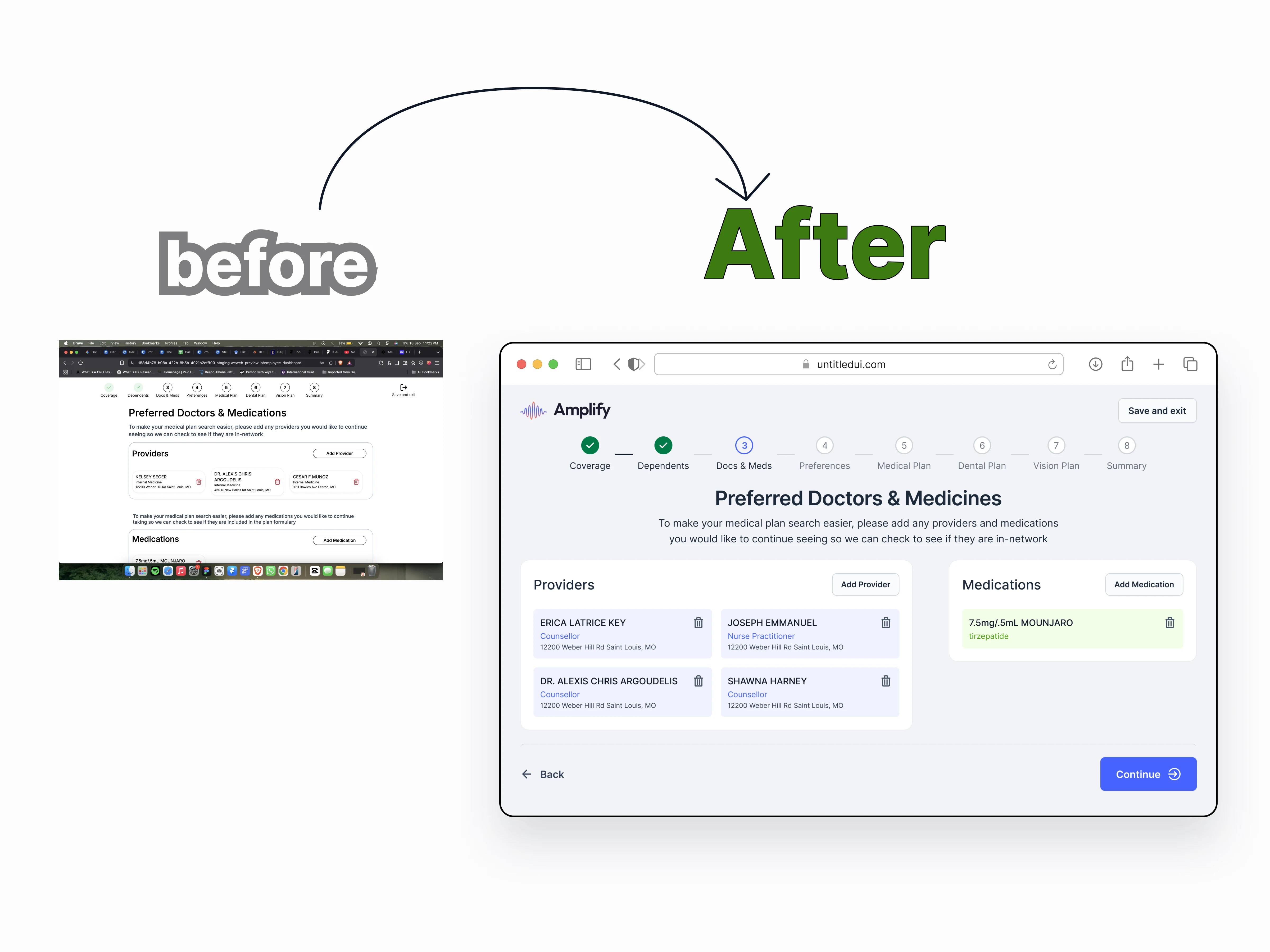 An Image showing the huge upgrade from my ui redesign