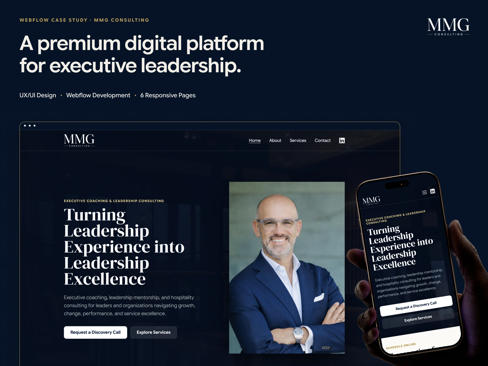 MMG Consulting responsive Webflow homepage