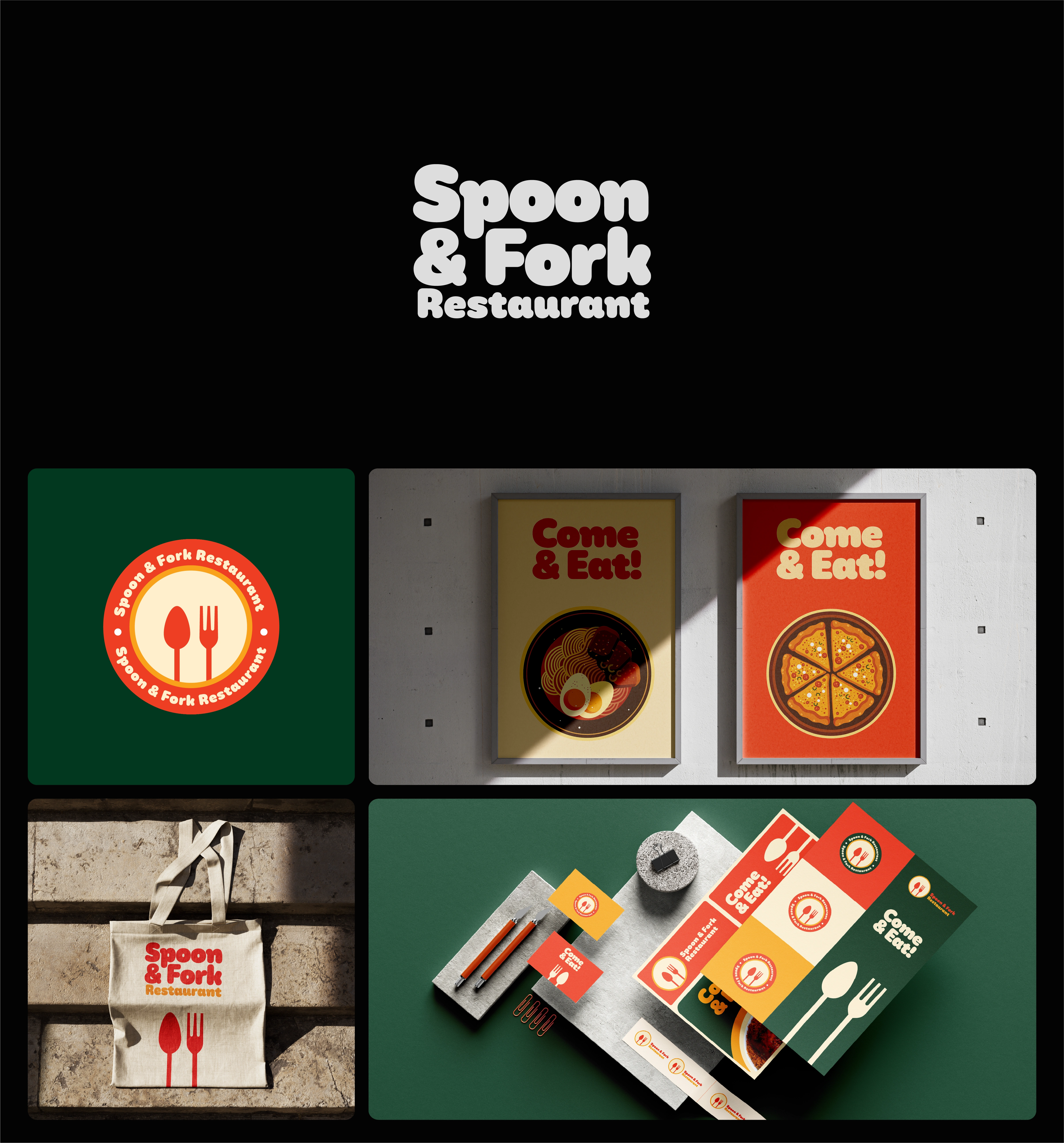 Branding for Spoon & Fork, a local restaurant.