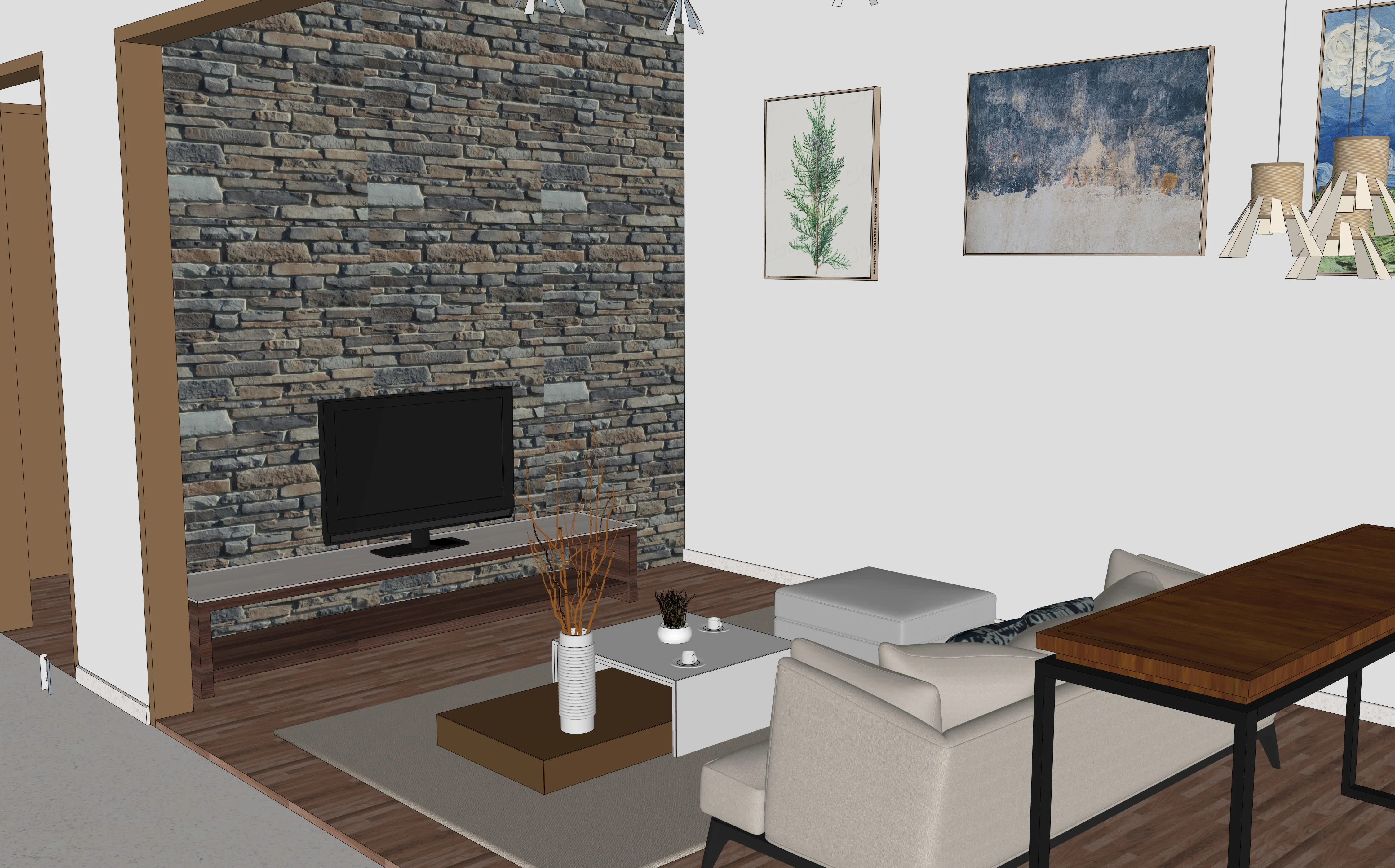 Sketchup model of Living area