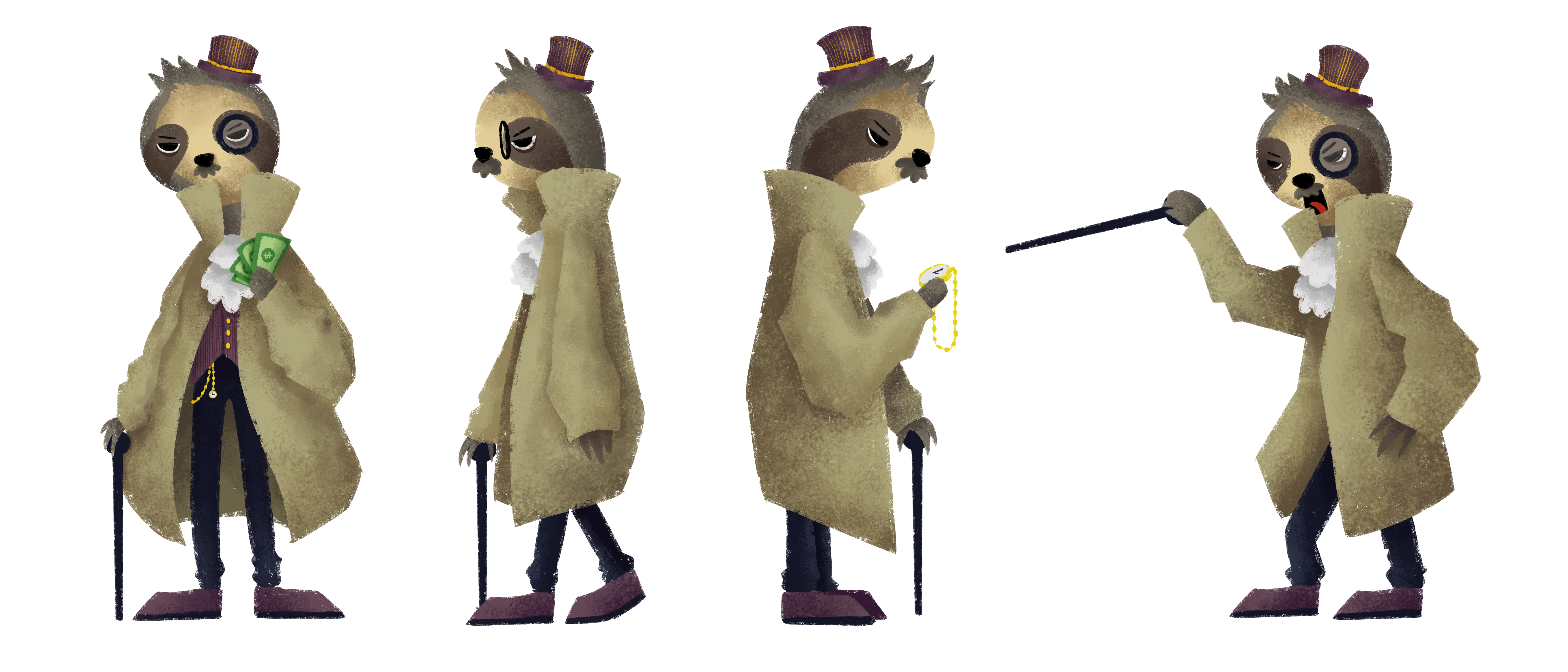 Character Design : Simon the Sloth (Antagonist)