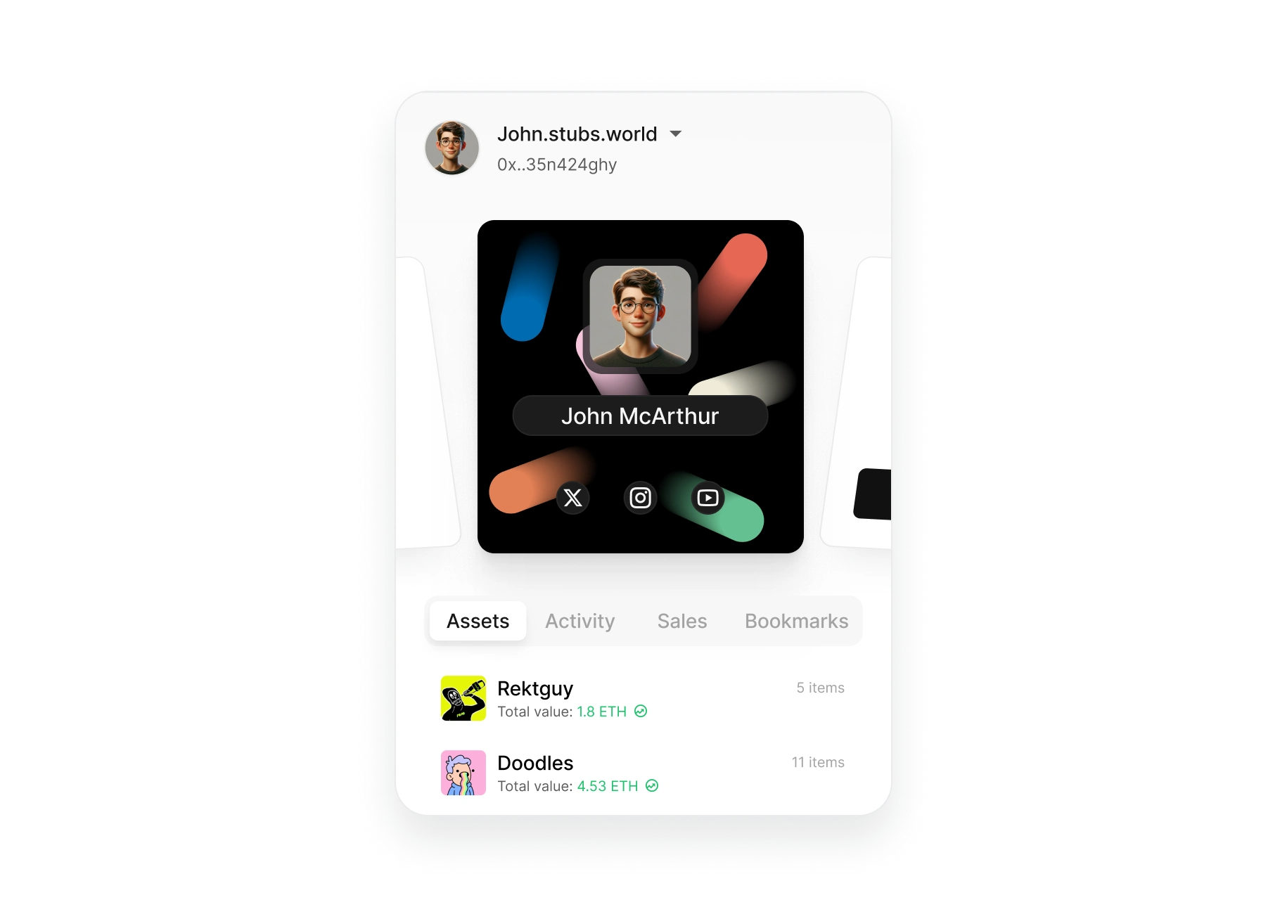 Stubs Pocket - All your web3 assets and activity + your Stubs tiles