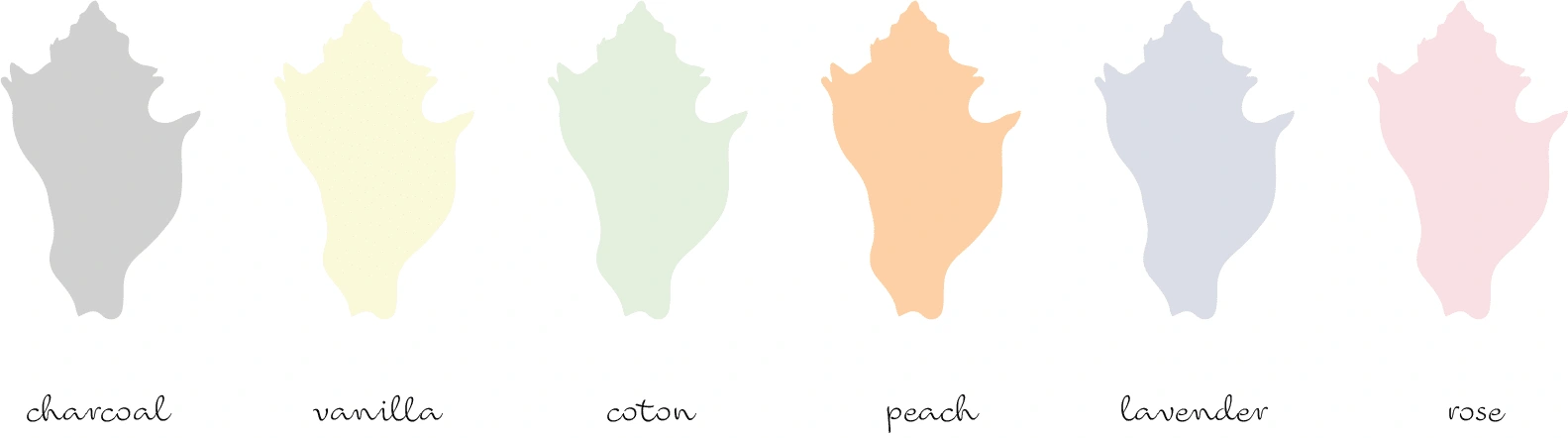 color palette depending of the soap's scent