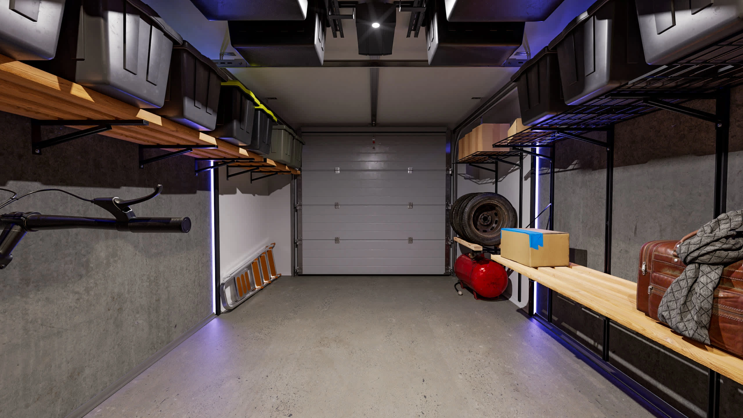Single Garage Organized with Ezyracks - Full Shot Reverse