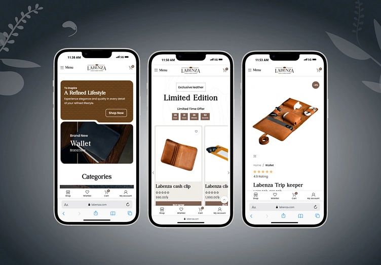 mobile app design 3 screen