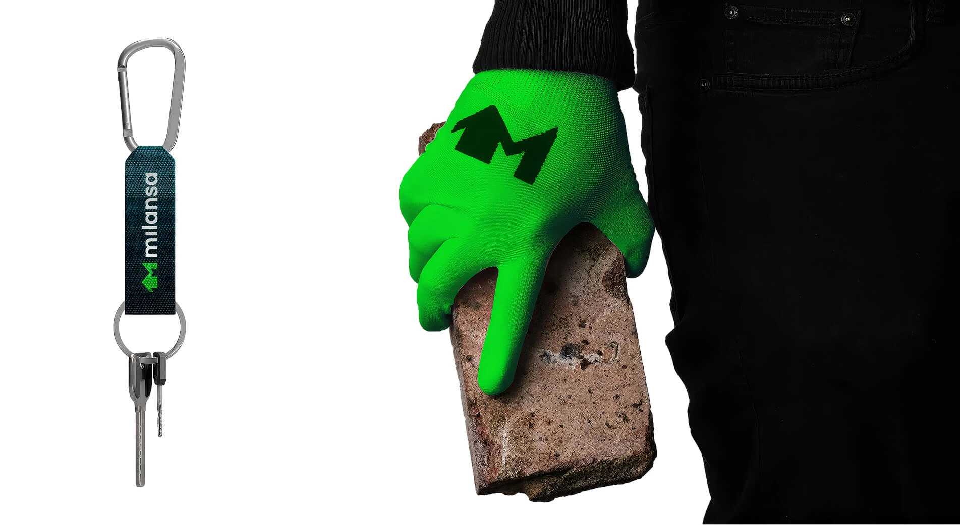 Keychain and gloves for construction workers