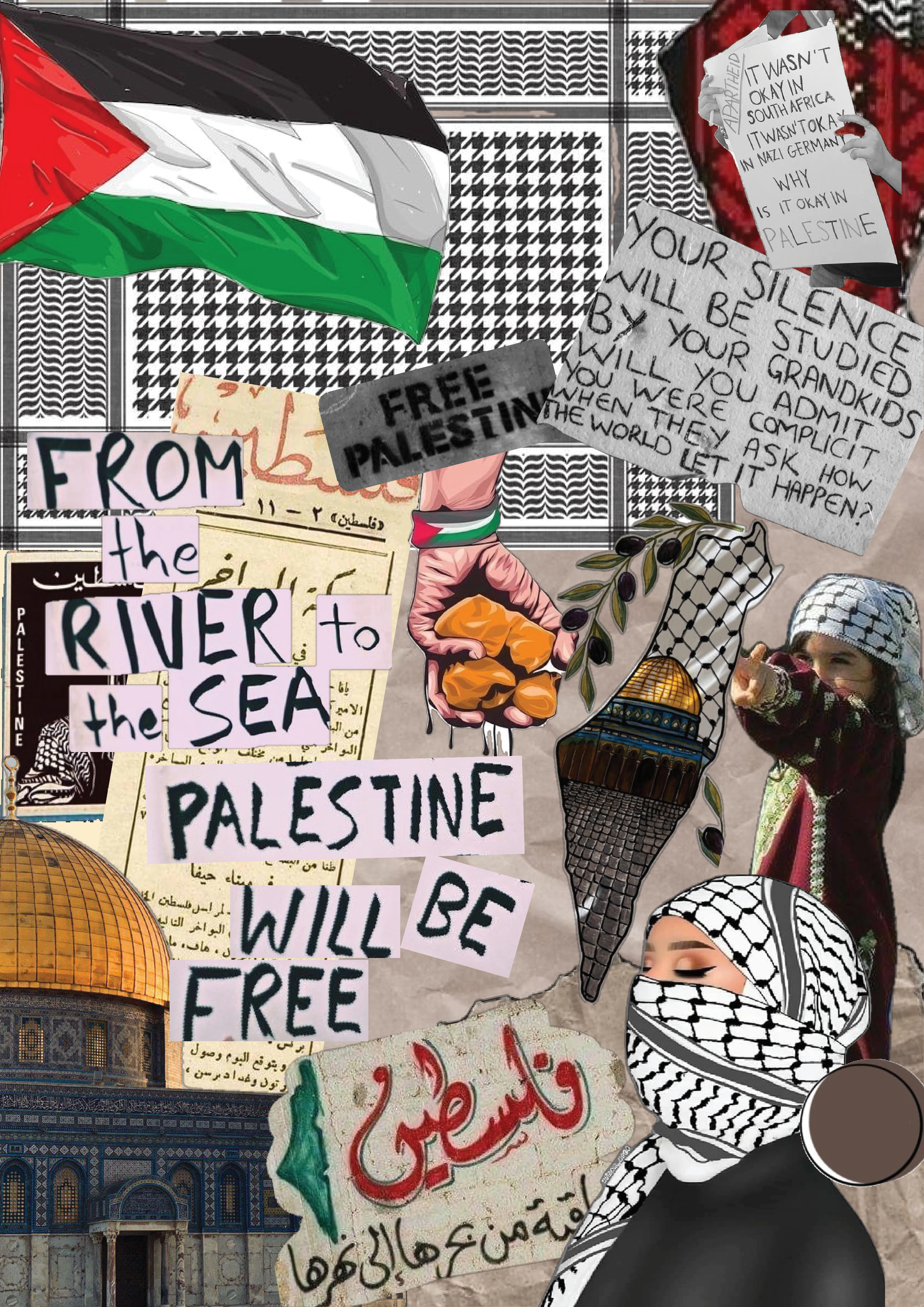 Palestine digital collage poster