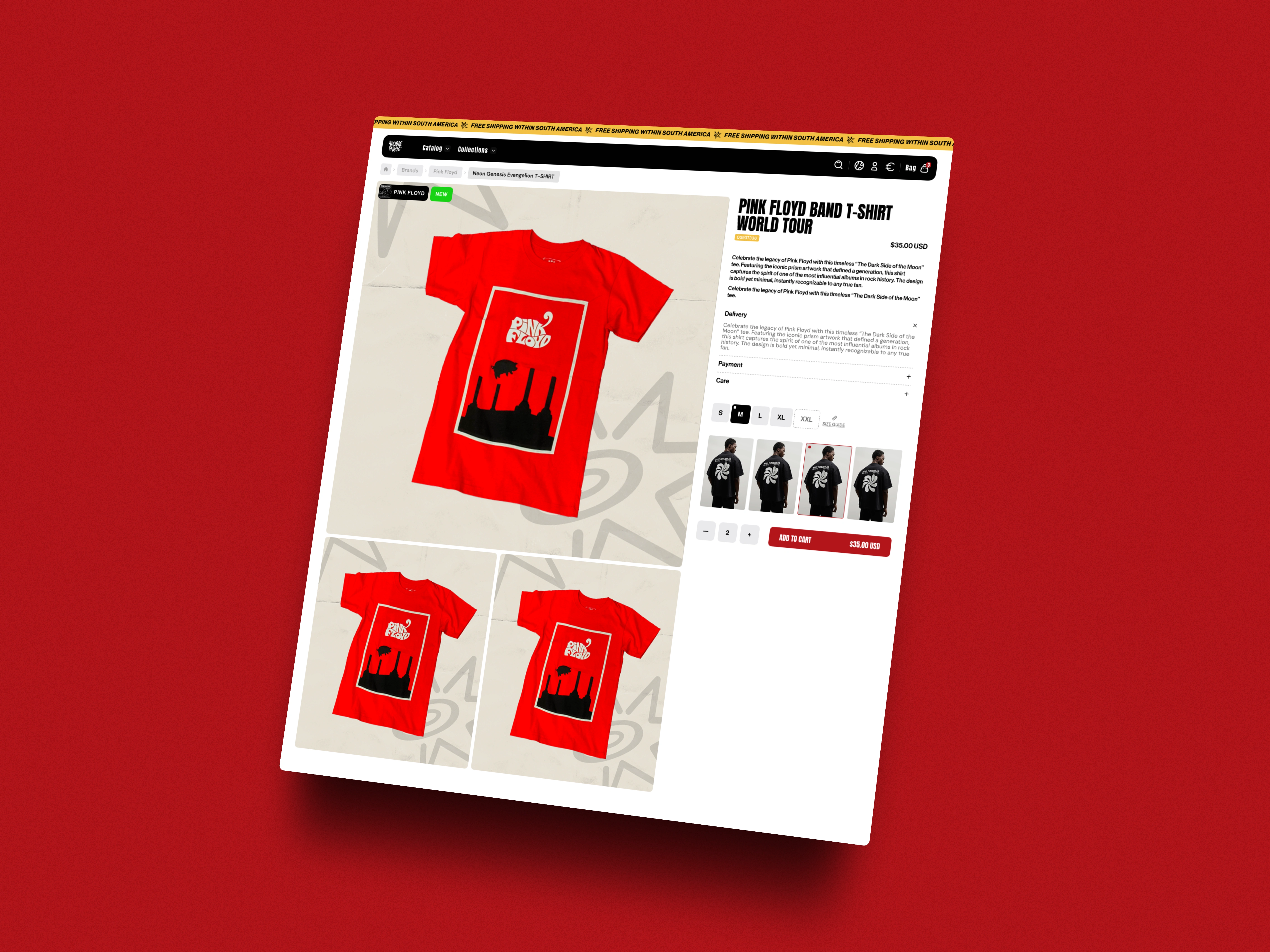Clean and simple product page layout designed to streamline the shopping experience