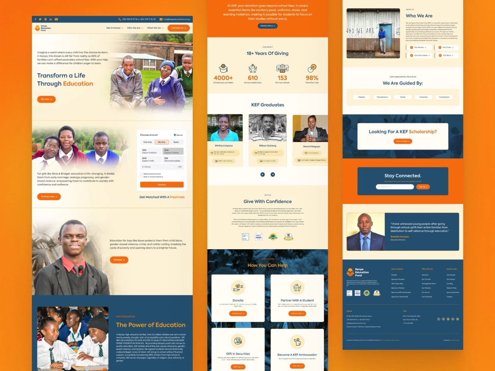 Homepage of the new website