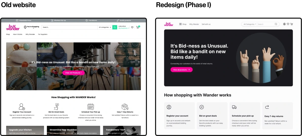 First Redesign (Hero Section)