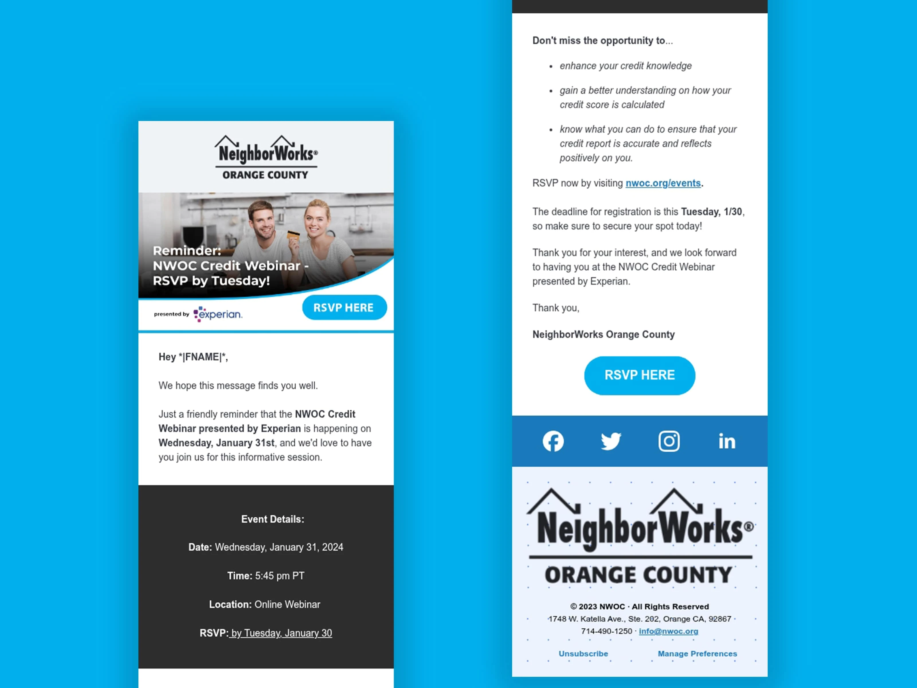 Webinar event email template