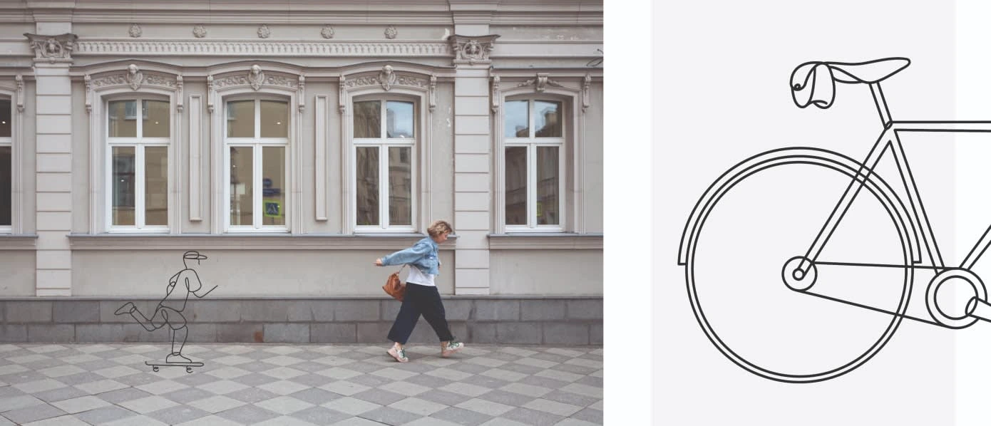 One line illustrations 