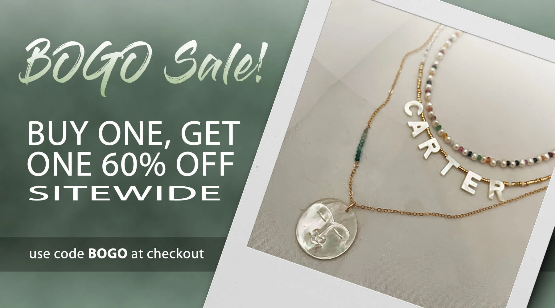 Hero Image - Layout done in Photoshop including Polaroid photo mockup and placement.