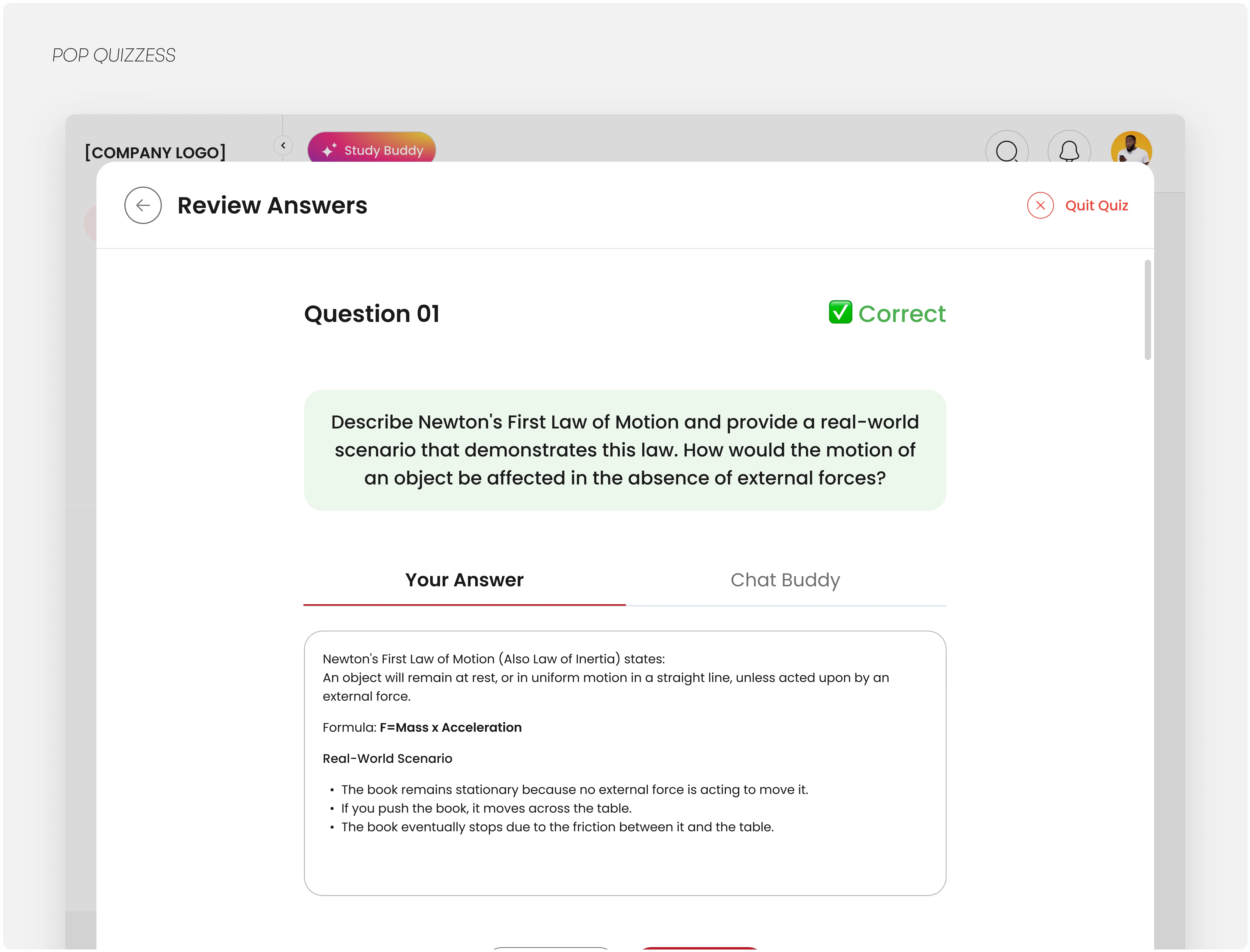 Review Answers from your Buddy