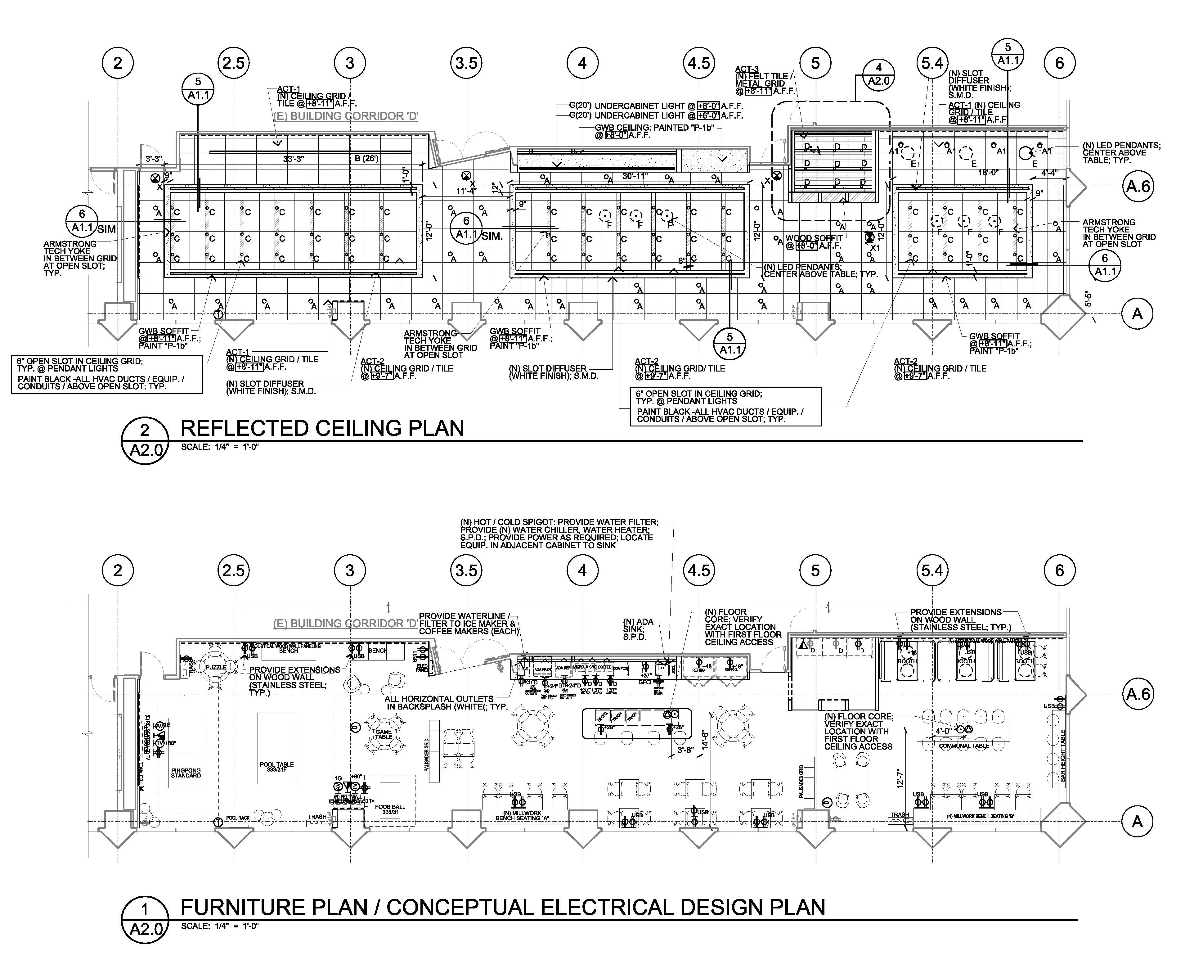 Reflected Ceiling Plan & Furniture Plan