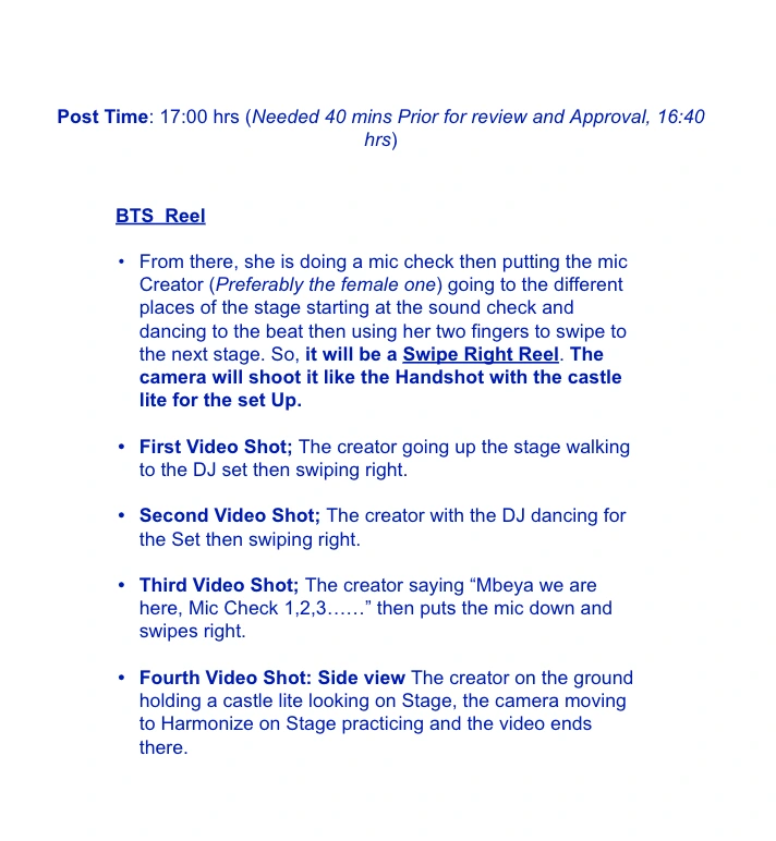 Snapshot from the Region Activation Shot list For The Pre Hype Post