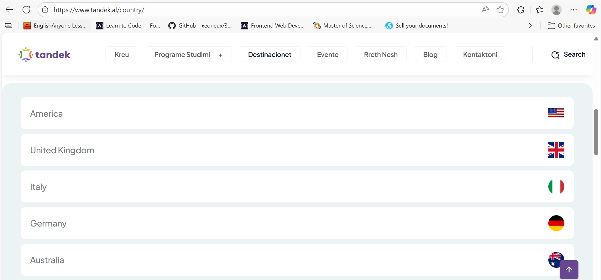 Destinations - Tandek Albania Website