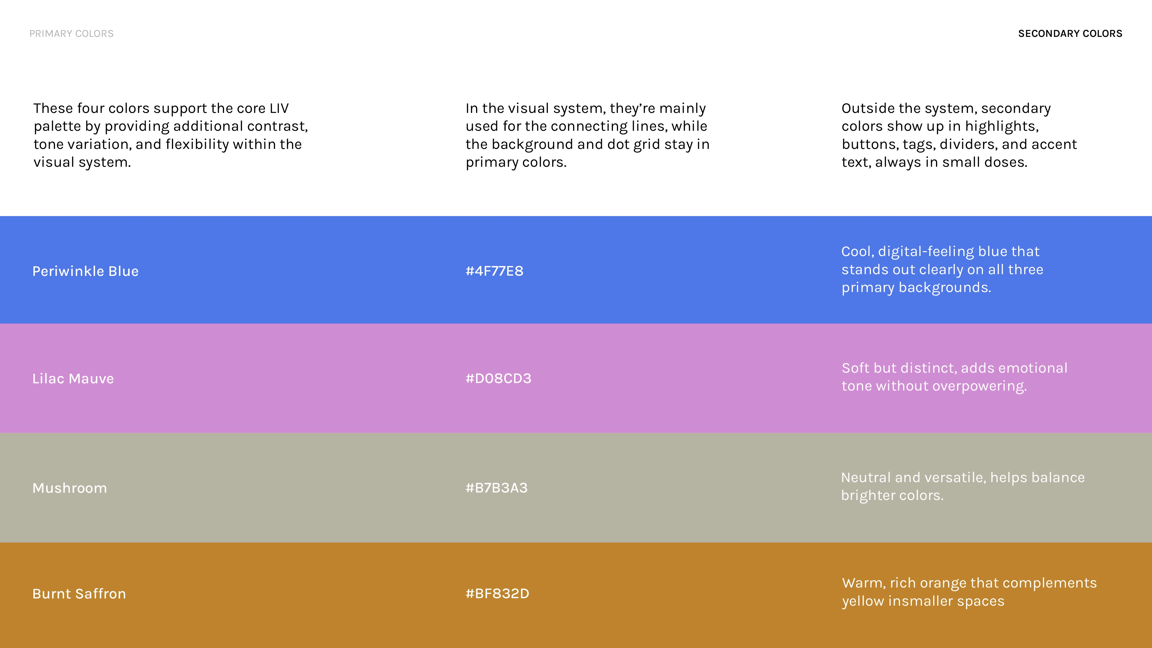 SECONDARY COLORS